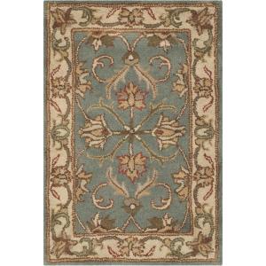 SAFAVIEH Heritage Collection Area Rug – 5′ x 8′, Blue & Beige, Handmade Traditional Oriental Wool, Ideal for High Traffic Areas in Living Room, Bedroom (HG811B)(Blue/Beige)