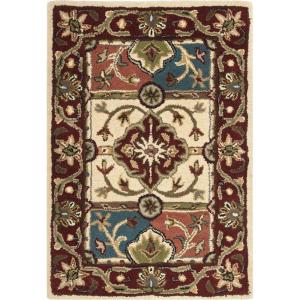 SAFAVIEH Heritage Collection Area Rug – 5′ x 8′, Multi & Red, Handmade Traditional Oriental Wool, Ideal for High Traffic Areas in Living Room, Bedroom (HG925A)(Multi/Red)