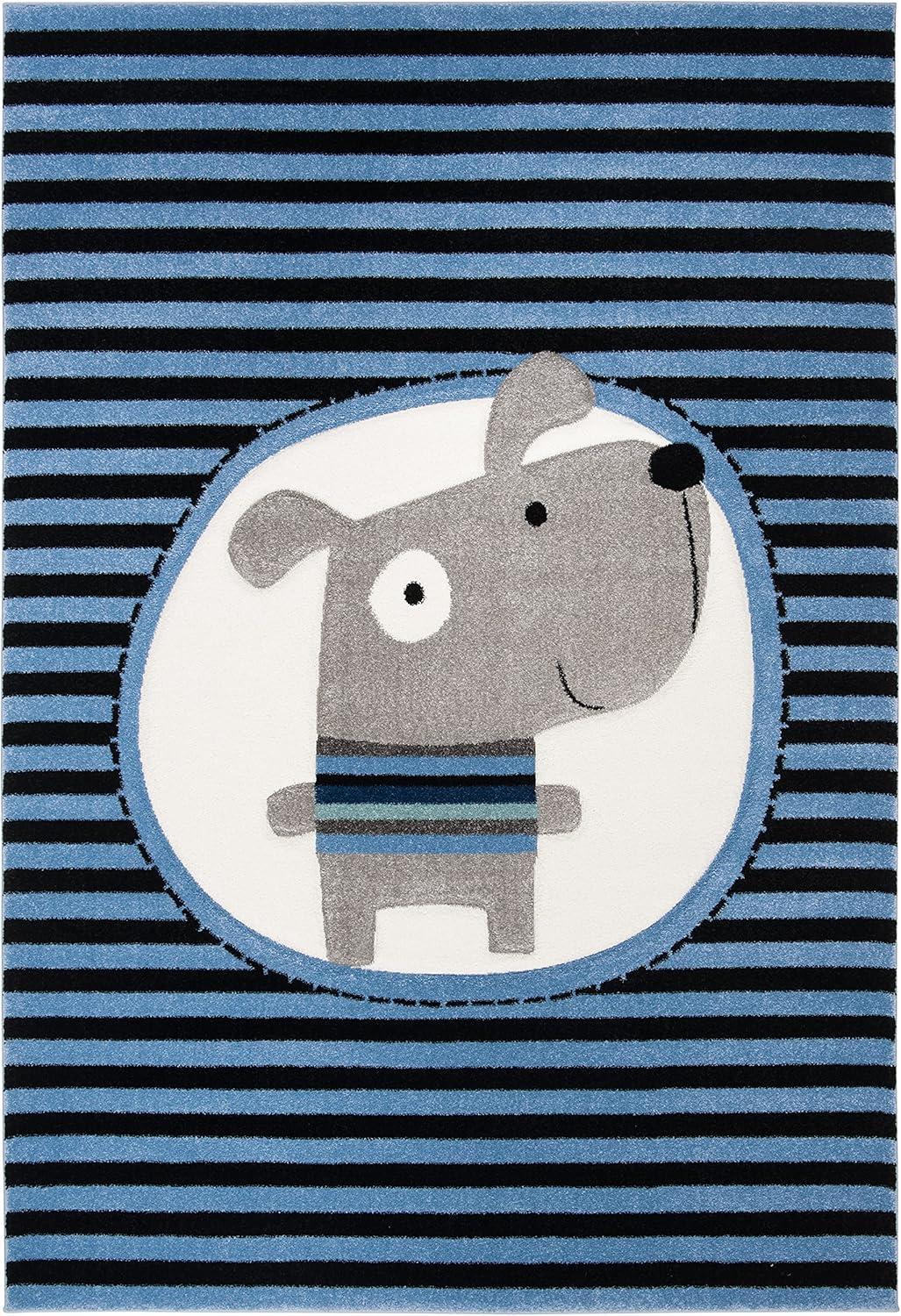 image:imageSAFAVIEH Carousel Kids Collection Accent Rug 33 x 53 Navy amp Ivory Stripe Design NonShedding amp Easy Care Ideal for High Traffic Areas for Boys amp Girls in Playroom Nursery Bedroom CRK126NNavyIvory