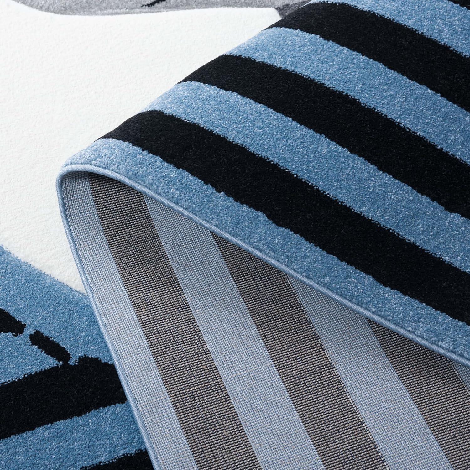 image:imageSAFAVIEH Carousel Kids Collection Accent Rug 33 x 53 Navy amp Ivory Stripe Design NonShedding amp Easy Care Ideal for High Traffic Areas for Boys amp Girls in Playroom Nursery Bedroom CRK126NNavyIvory