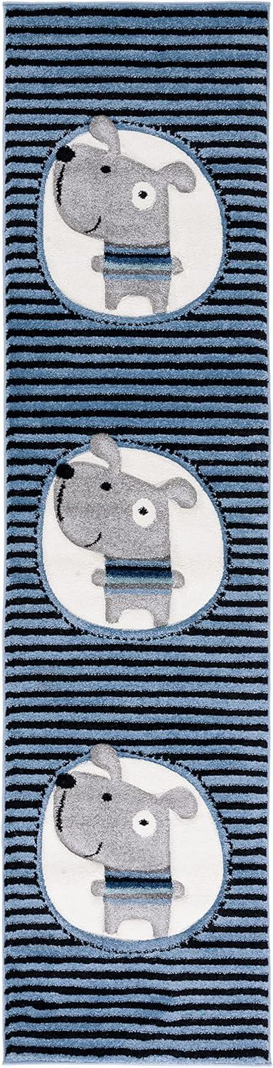 image:imageSAFAVIEH Carousel Kids Collection Accent Rug 33 x 53 Navy amp Ivory Stripe Design NonShedding amp Easy Care Ideal for High Traffic Areas for Boys amp Girls in Playroom Nursery Bedroom CRK126NNavyIvory