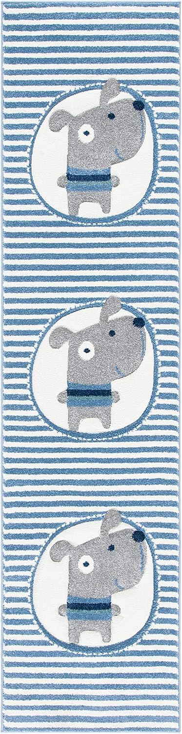 image:imageSAFAVIEH Carousel Kids Collection Accent Rug 33 x 53 Navy amp Ivory Stripe Design NonShedding amp Easy Care Ideal for High Traffic Areas for Boys amp Girls in Playroom Nursery Bedroom CRK126NIvoryBlue