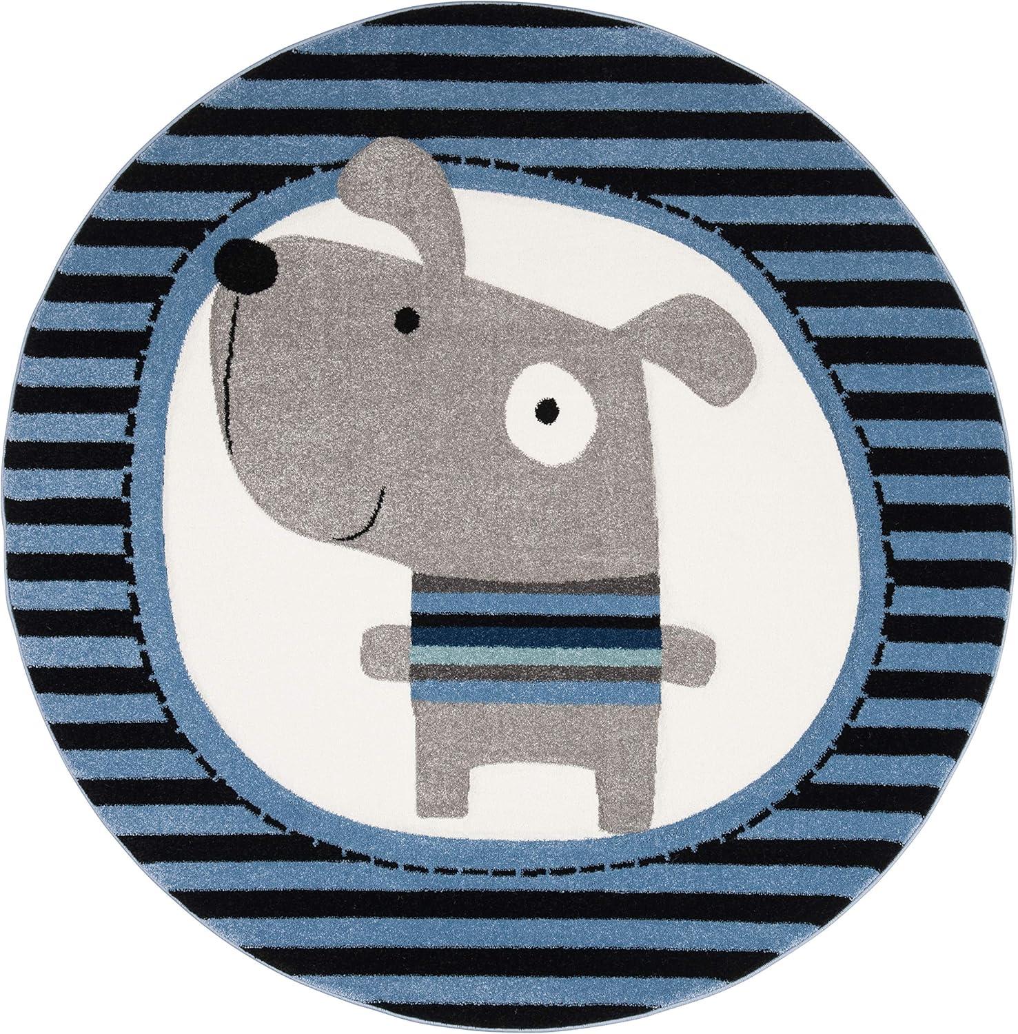 image:imageSAFAVIEH Carousel Kids Collection Accent Rug 33 x 53 Navy amp Ivory Stripe Design NonShedding amp Easy Care Ideal for High Traffic Areas for Boys amp Girls in Playroom Nursery Bedroom CRK126NNavyIvory