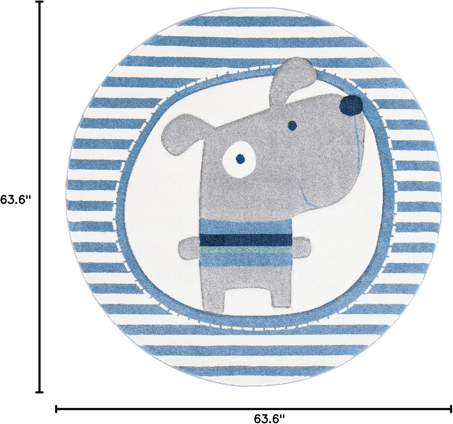 image:imageSAFAVIEH Carousel Kids Collection Accent Rug 33 x 53 Navy amp Ivory Stripe Design NonShedding amp Easy Care Ideal for High Traffic Areas for Boys amp Girls in Playroom Nursery Bedroom CRK126NIvoryBlue