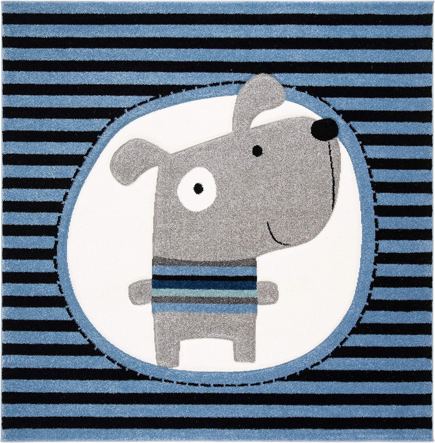 image:imageSAFAVIEH Carousel Kids Collection Accent Rug 33 x 53 Navy amp Ivory Stripe Design NonShedding amp Easy Care Ideal for High Traffic Areas for Boys amp Girls in Playroom Nursery Bedroom CRK126NNavyIvory