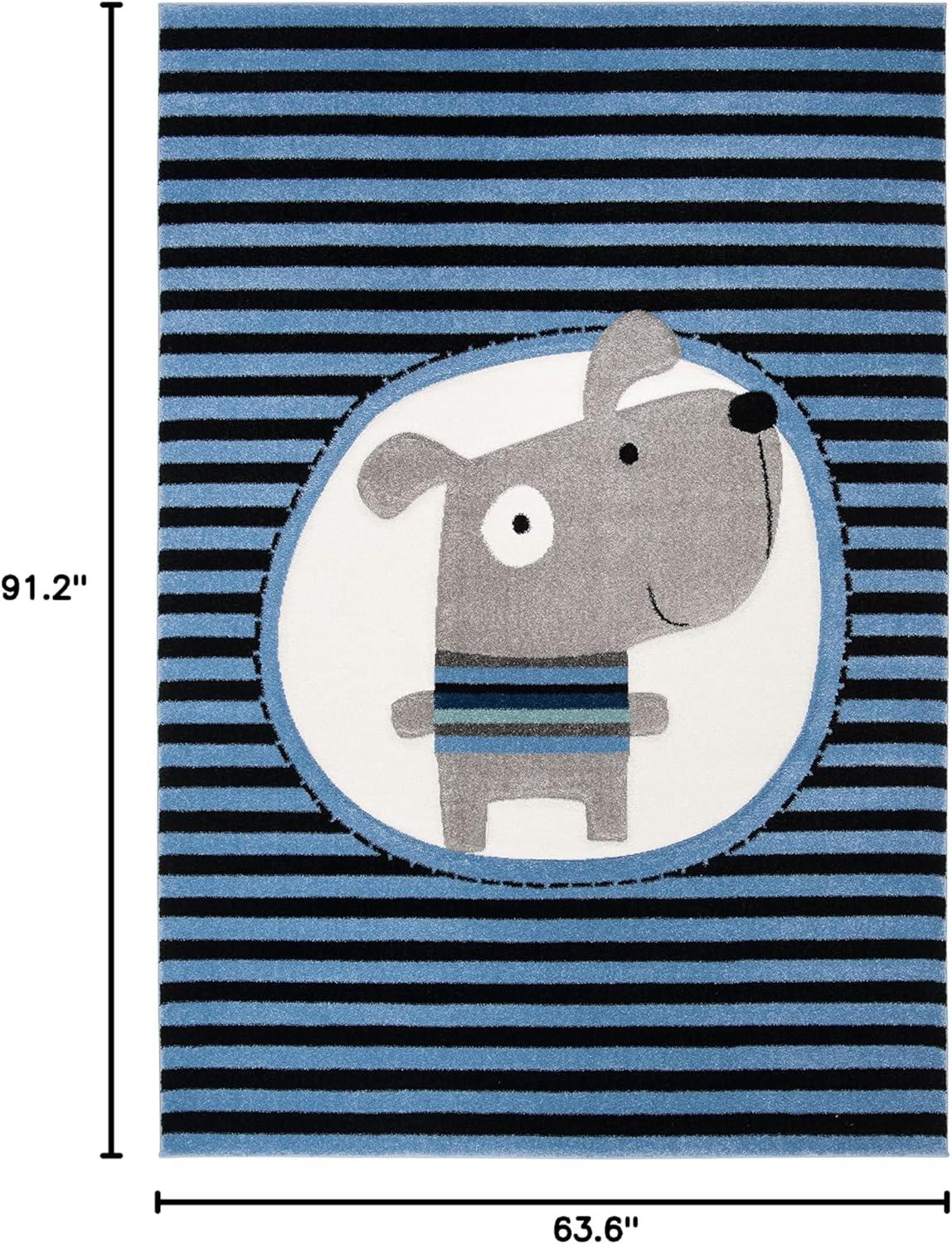 image:imageSAFAVIEH Carousel Kids Collection Accent Rug 33 x 53 Navy amp Ivory Stripe Design NonShedding amp Easy Care Ideal for High Traffic Areas for Boys amp Girls in Playroom Nursery Bedroom CRK126NNavyIvory