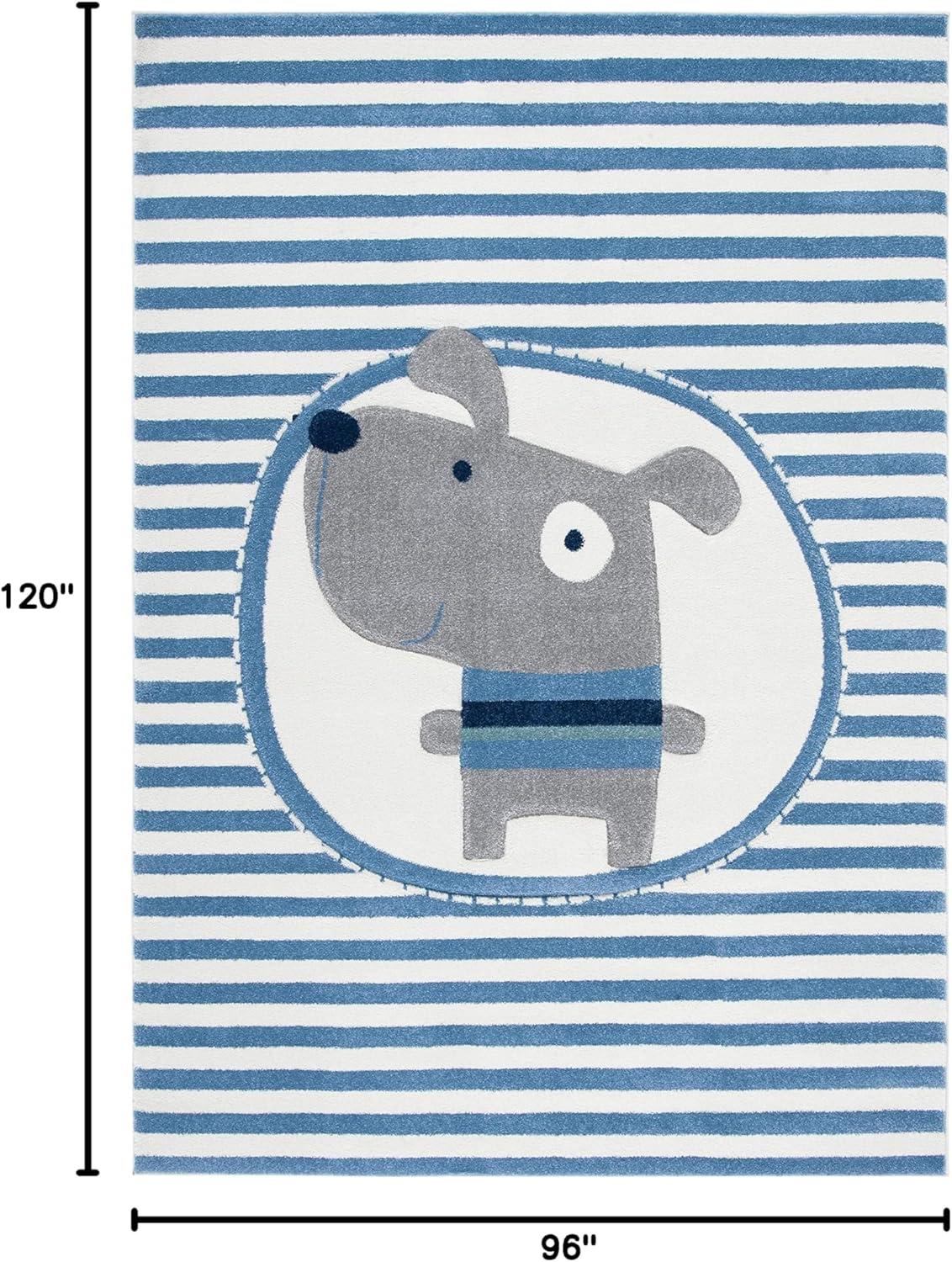 image:imageSAFAVIEH Carousel Kids Collection Accent Rug 33 x 53 Navy amp Ivory Stripe Design NonShedding amp Easy Care Ideal for High Traffic Areas for Boys amp Girls in Playroom Nursery Bedroom CRK126NIvoryBlue