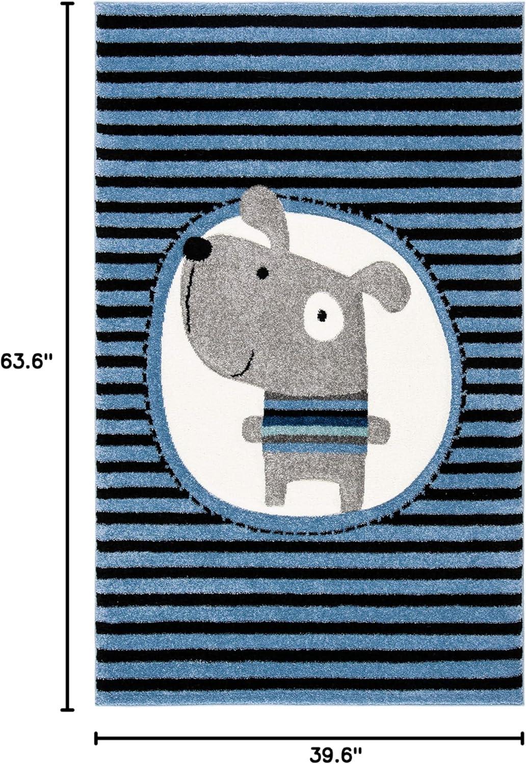 image:imageSAFAVIEH Carousel Kids Collection Accent Rug 33 x 53 Navy amp Ivory Stripe Design NonShedding amp Easy Care Ideal for High Traffic Areas for Boys amp Girls in Playroom Nursery Bedroom CRK126NNavyIvory