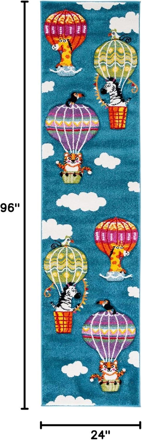 image:imageSAFAVIEH Carousel Kids Collection Accent Rug 4 x 6 Blue amp Green NonShedding amp Easy Care Ideal for High Traffic Areas for Boys amp Girls in Playroom Nursery Bedroom CRK118MBlueGreen