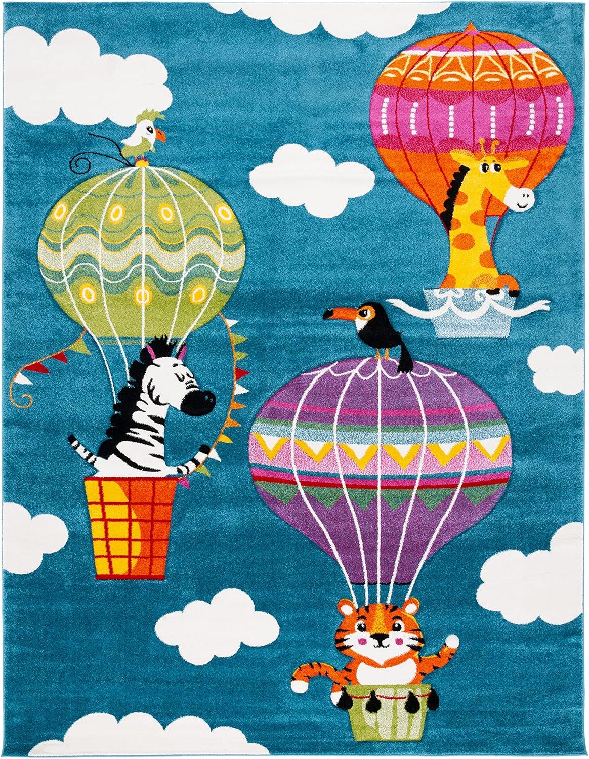 image:imageSAFAVIEH Carousel Kids Collection Accent Rug 4 x 6 Blue amp Green NonShedding amp Easy Care Ideal for High Traffic Areas for Boys amp Girls in Playroom Nursery Bedroom CRK118MBlueGreen