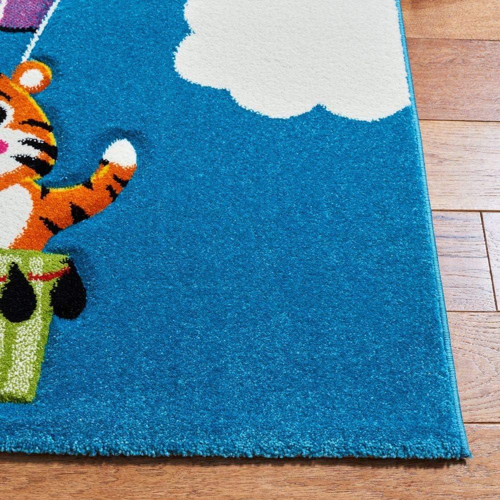 image:imageSAFAVIEH Carousel Kids Collection Accent Rug 4 x 6 Blue amp Green NonShedding amp Easy Care Ideal for High Traffic Areas for Boys amp Girls in Playroom Nursery Bedroom CRK118MBlueGreen