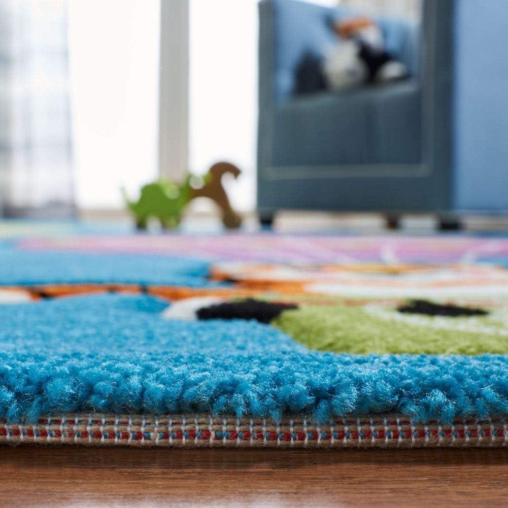 image:imageSAFAVIEH Carousel Kids Collection Accent Rug 4 x 6 Blue amp Green NonShedding amp Easy Care Ideal for High Traffic Areas for Boys amp Girls in Playroom Nursery Bedroom CRK118MBlueGreen