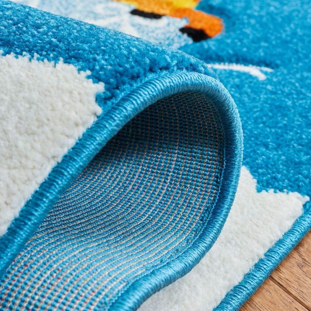 image:imageSAFAVIEH Carousel Kids Collection Accent Rug 4 x 6 Blue amp Green NonShedding amp Easy Care Ideal for High Traffic Areas for Boys amp Girls in Playroom Nursery Bedroom CRK118MBlueGreen