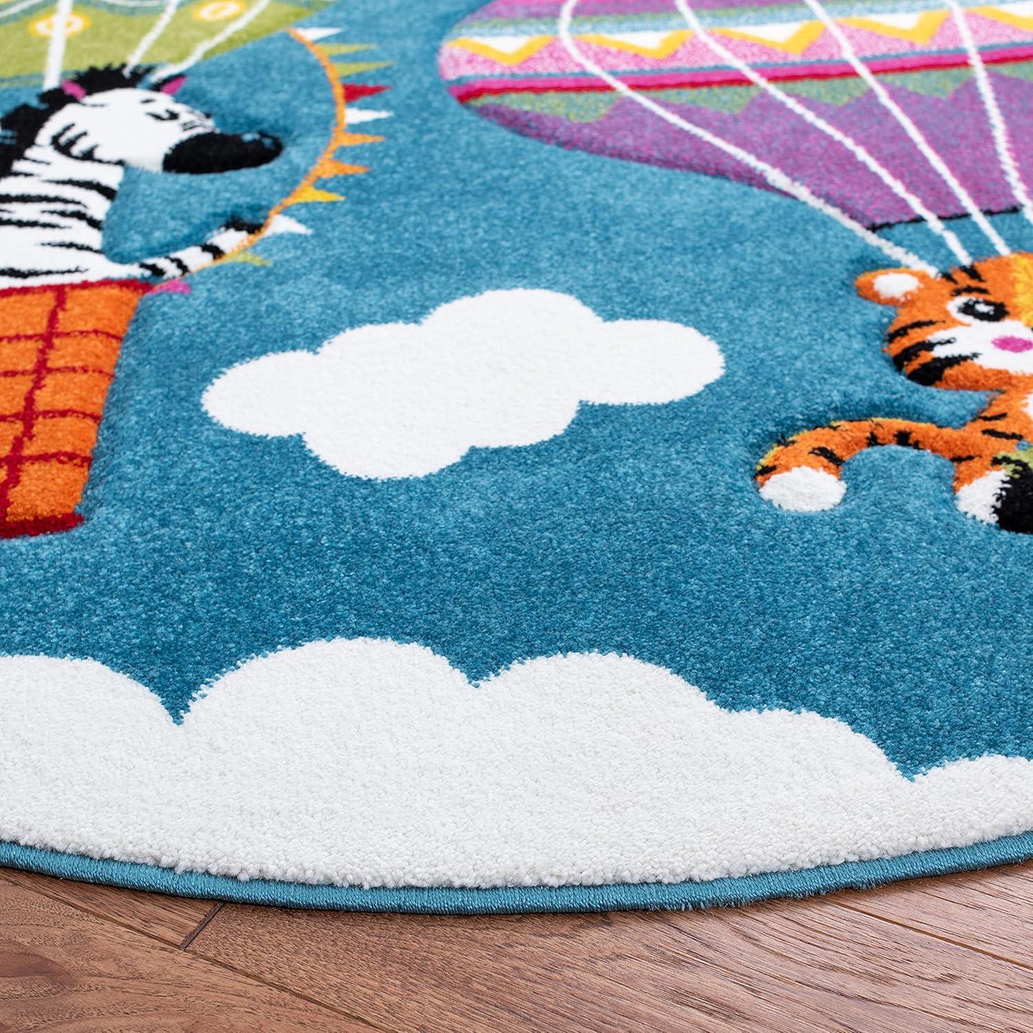 image:imageSAFAVIEH Carousel Kids Collection Accent Rug 4 x 6 Blue amp Green NonShedding amp Easy Care Ideal for High Traffic Areas for Boys amp Girls in Playroom Nursery Bedroom CRK118MBlueGreen