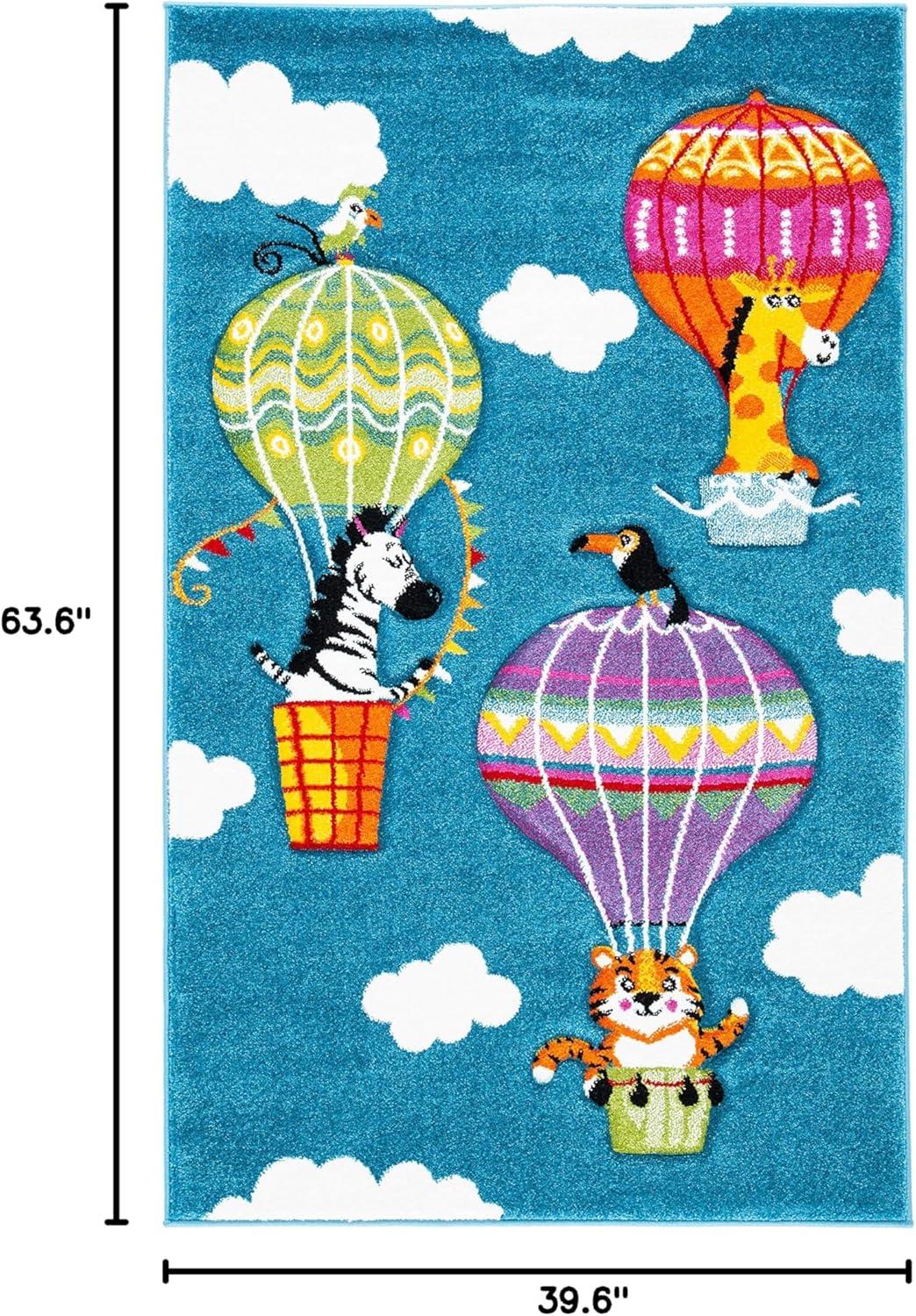 image:imageSAFAVIEH Carousel Kids Collection Accent Rug 4 x 6 Blue amp Green NonShedding amp Easy Care Ideal for High Traffic Areas for Boys amp Girls in Playroom Nursery Bedroom CRK118MBlueGreen