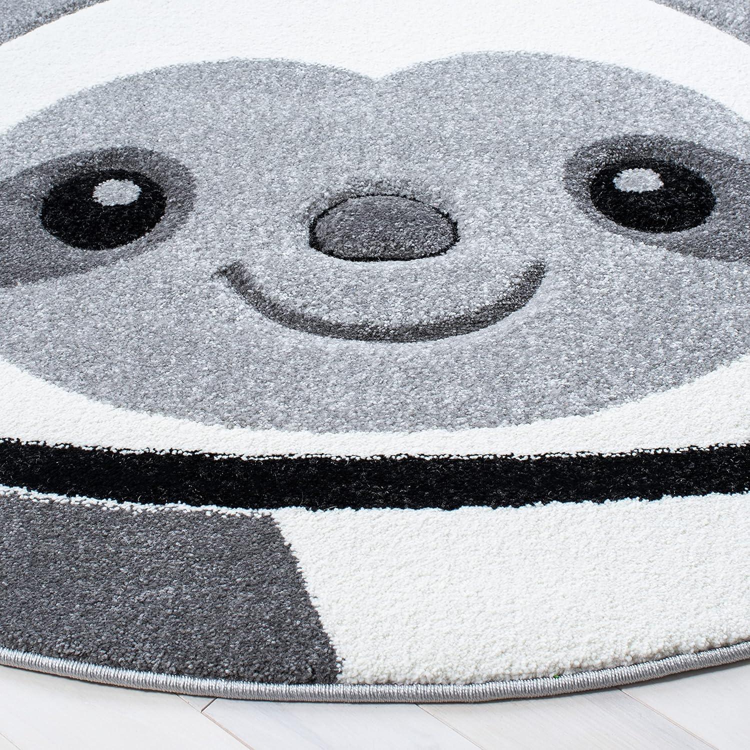 image:imageSAFAVIEH Carousel Kids Collection Accent Rug 4 x 6 Blue amp Grey Sloth Design NonShedding amp Easy Care Ideal for High Traffic Areas for Boys amp Girls in Playroom Nursery Bedroom CRK140MGreyIvory