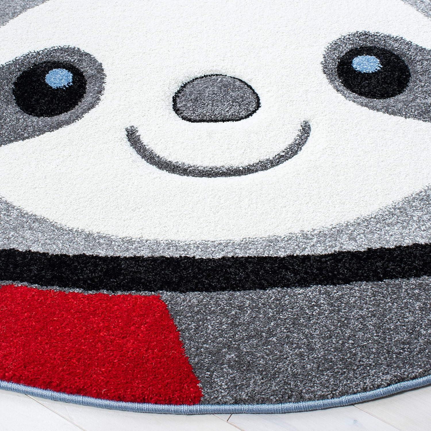 image:imageSAFAVIEH Carousel Kids Collection Accent Rug 4 x 6 Blue amp Grey Sloth Design NonShedding amp Easy Care Ideal for High Traffic Areas for Boys amp Girls in Playroom Nursery Bedroom CRK140MBlueGrey