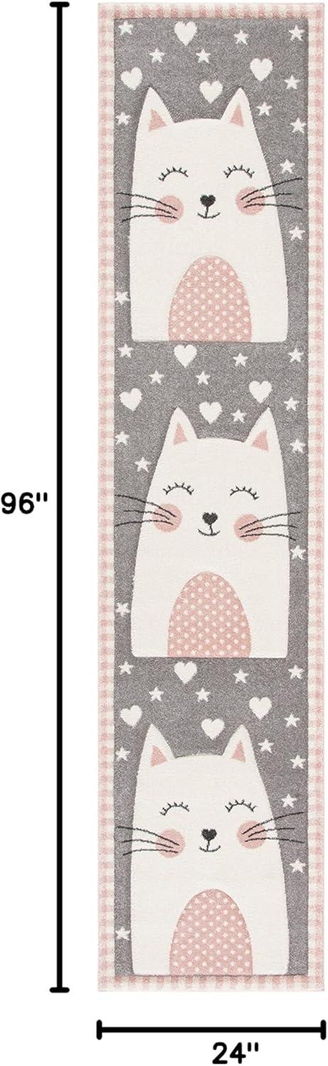 image:imageSAFAVIEH Carousel Kids Collection Accent Rug 4 x 6 Pink amp Grey Cat Design NonShedding amp Easy Care Ideal for High Traffic Areas for Boys amp Girls in Playroom Nursery Bedroom CRK134PPinkGrey