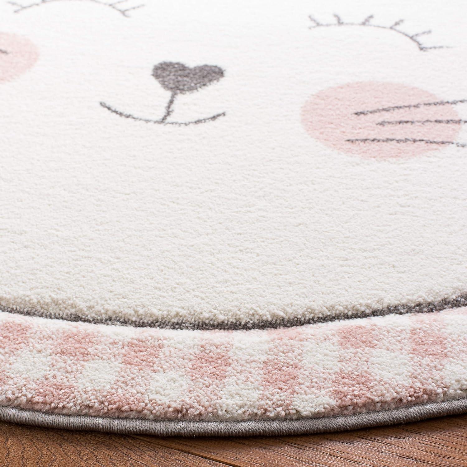image:imageSAFAVIEH Carousel Kids Collection Accent Rug 4 x 6 Pink amp Grey Cat Design NonShedding amp Easy Care Ideal for High Traffic Areas for Boys amp Girls in Playroom Nursery Bedroom CRK134PPinkGrey