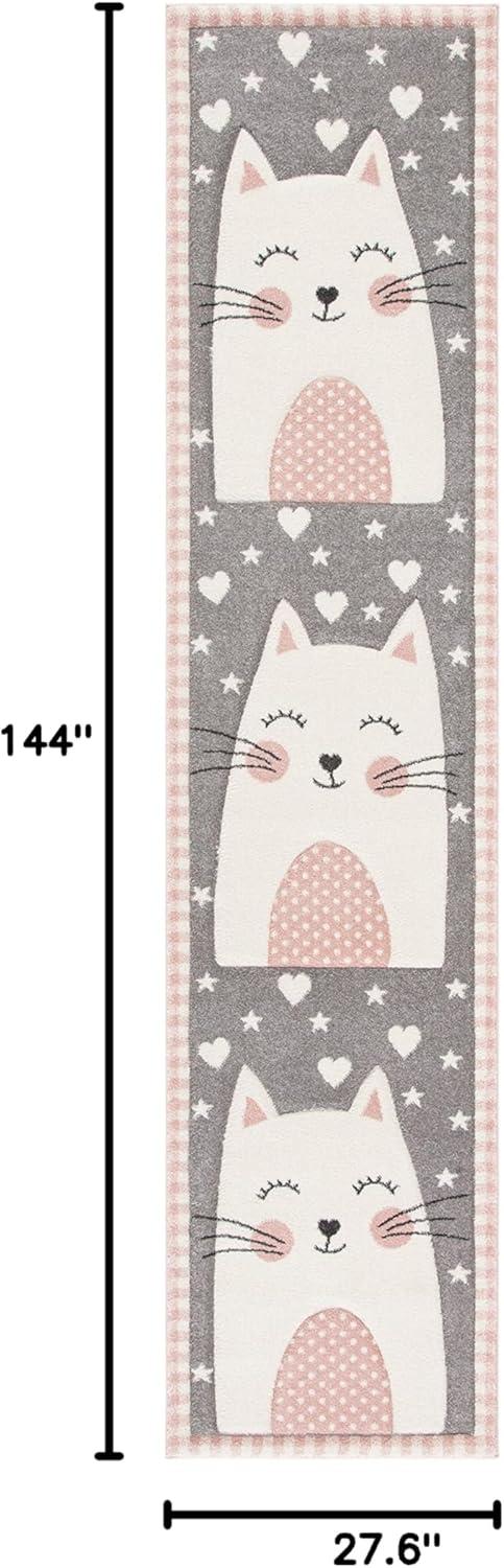 image:imageSAFAVIEH Carousel Kids Collection Accent Rug 4 x 6 Pink amp Grey Cat Design NonShedding amp Easy Care Ideal for High Traffic Areas for Boys amp Girls in Playroom Nursery Bedroom CRK134PPinkGrey