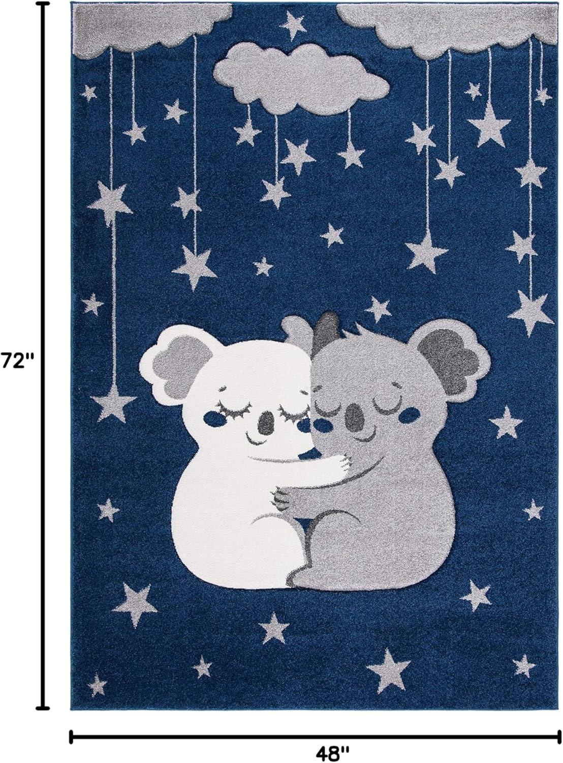 image:imageSAFAVIEH Carousel Kids Collection Accent Rug 4 x 6 Pink amp White Koala Design NonShedding amp Easy Care Ideal for High Traffic Areas for Boys amp Girls in Playroom Nursery Bedroom CRK195UNavyGrey