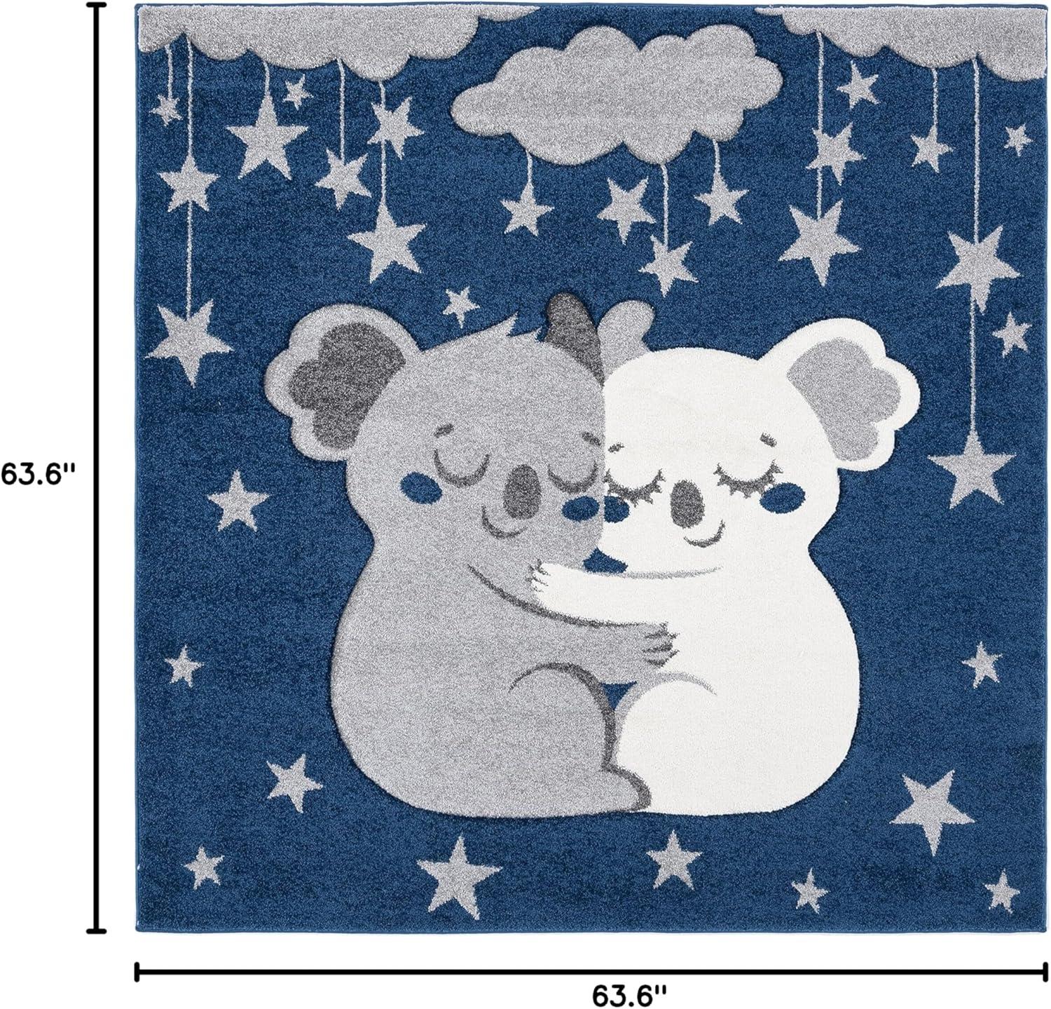 image:imageSAFAVIEH Carousel Kids Collection Accent Rug 4 x 6 Pink amp White Koala Design NonShedding amp Easy Care Ideal for High Traffic Areas for Boys amp Girls in Playroom Nursery Bedroom CRK195UNavyGrey