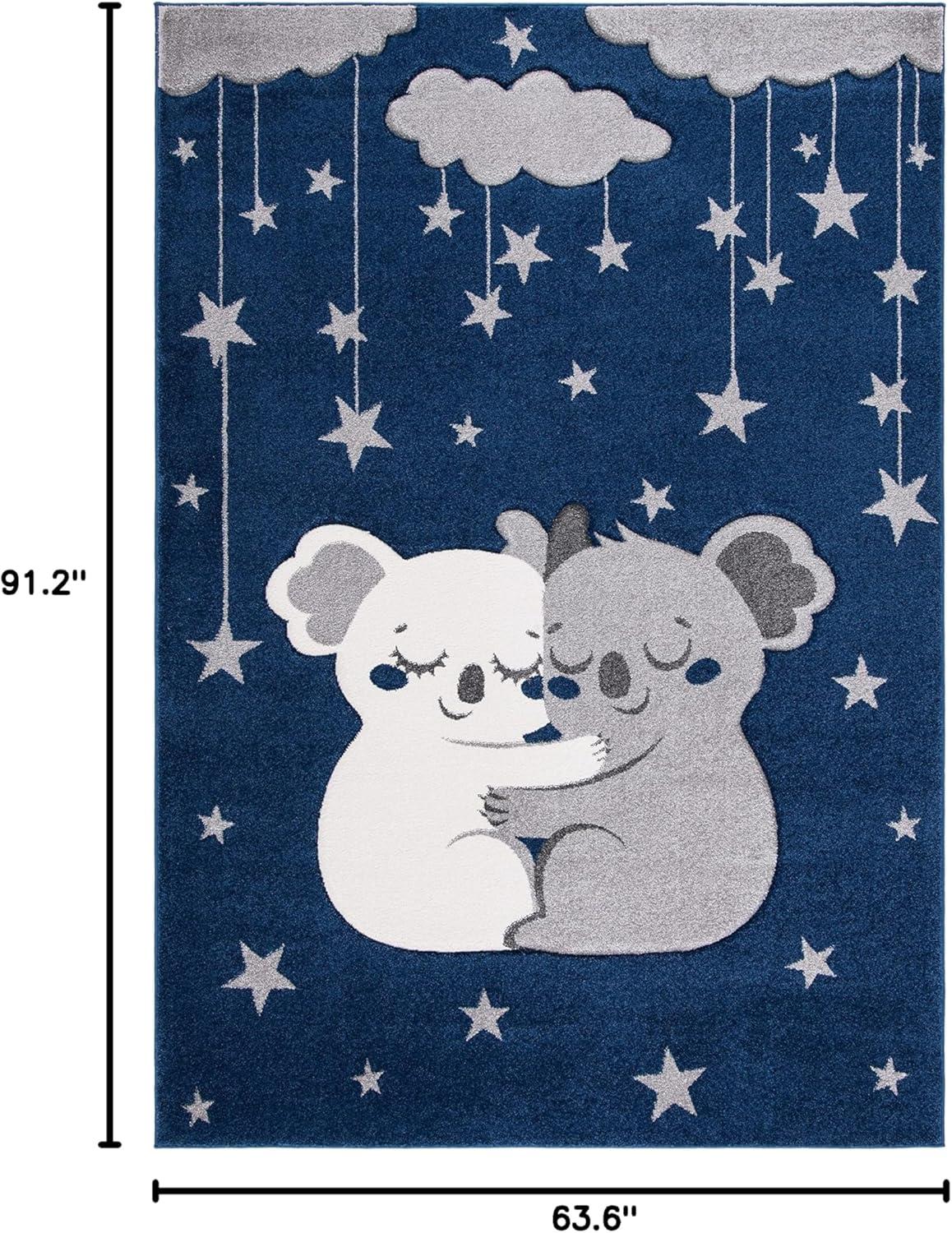 image:imageSAFAVIEH Carousel Kids Collection Accent Rug 4 x 6 Pink amp White Koala Design NonShedding amp Easy Care Ideal for High Traffic Areas for Boys amp Girls in Playroom Nursery Bedroom CRK195UNavyGrey