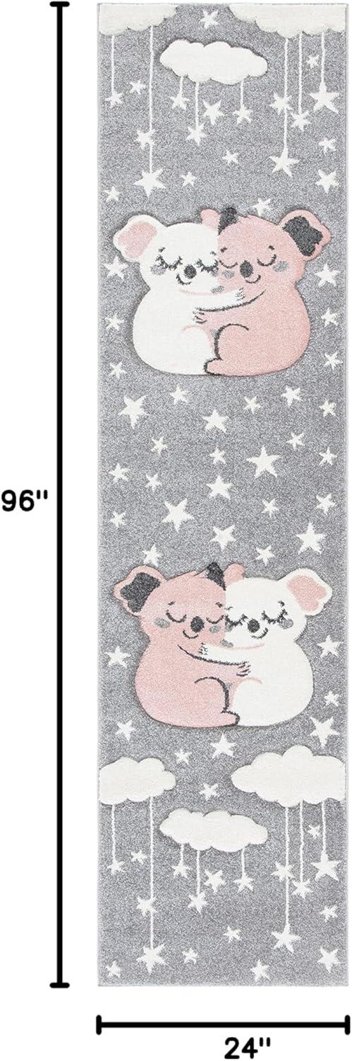 image:imageSAFAVIEH Carousel Kids Collection Accent Rug 4 x 6 Pink amp White Koala Design NonShedding amp Easy Care Ideal for High Traffic Areas for Boys amp Girls in Playroom Nursery Bedroom CRK195UGreyIvory