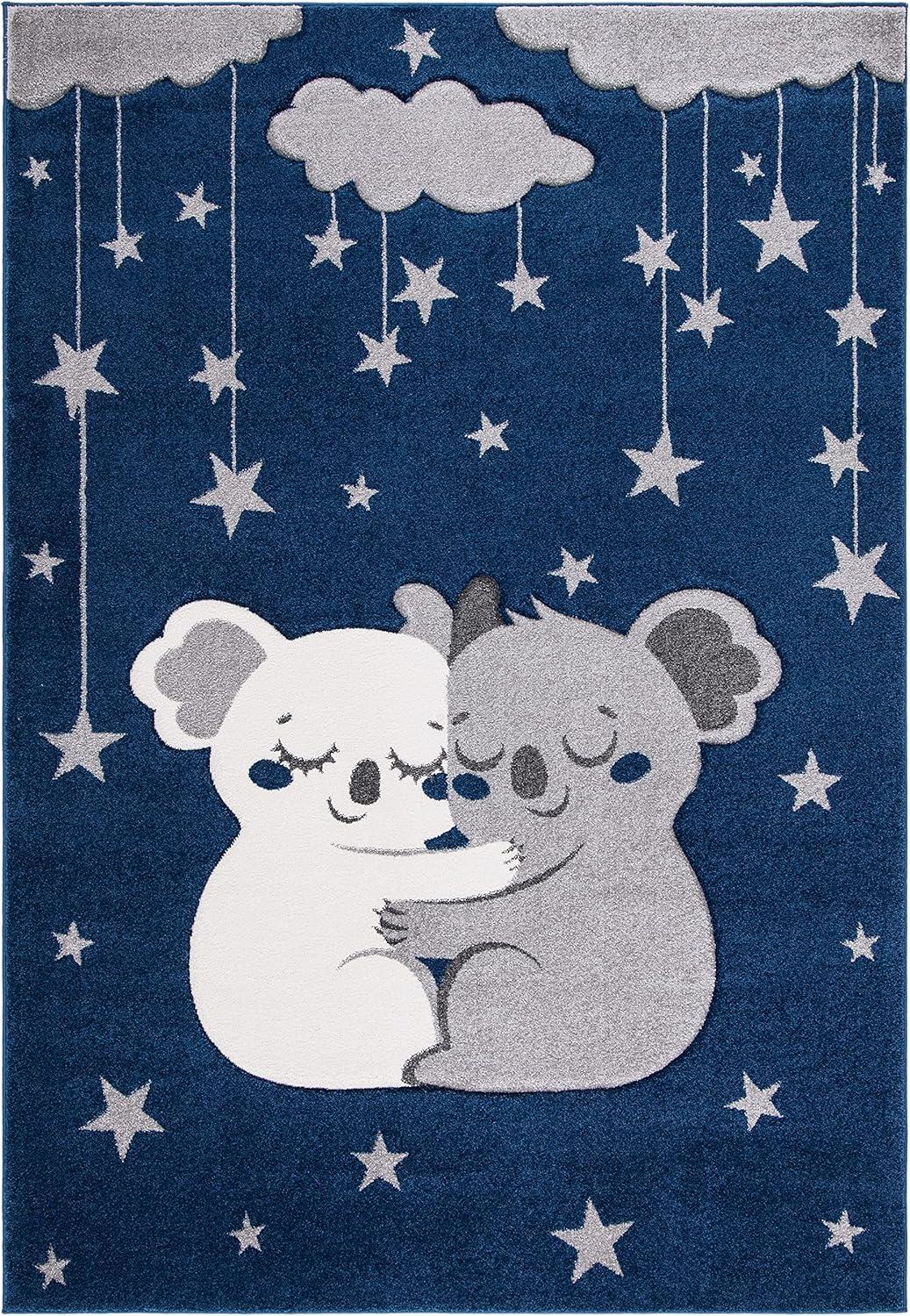 image:imageSAFAVIEH Carousel Kids Collection Accent Rug 4 x 6 Pink amp White Koala Design NonShedding amp Easy Care Ideal for High Traffic Areas for Boys amp Girls in Playroom Nursery Bedroom CRK195UNavyGrey