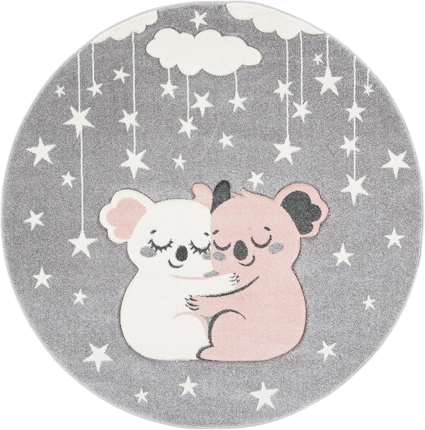 image:imageSAFAVIEH Carousel Kids Collection Accent Rug 4 x 6 Pink amp White Koala Design NonShedding amp Easy Care Ideal for High Traffic Areas for Boys amp Girls in Playroom Nursery Bedroom CRK195UGreyIvory