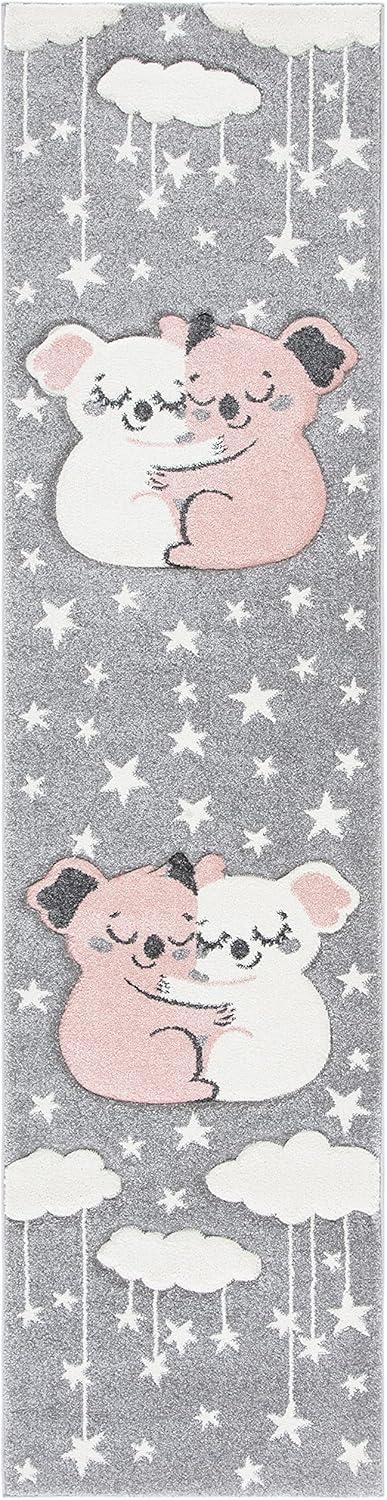 image:imageSAFAVIEH Carousel Kids Collection Accent Rug 4 x 6 Pink amp White Koala Design NonShedding amp Easy Care Ideal for High Traffic Areas for Boys amp Girls in Playroom Nursery Bedroom CRK195UGreyIvory