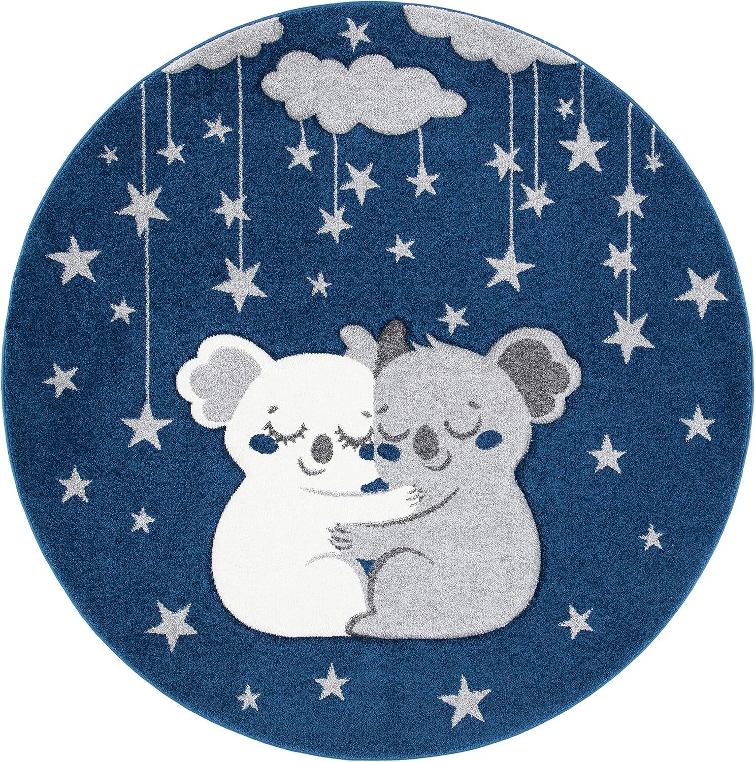 image:imageSAFAVIEH Carousel Kids Collection Accent Rug 4 x 6 Pink amp White Koala Design NonShedding amp Easy Care Ideal for High Traffic Areas for Boys amp Girls in Playroom Nursery Bedroom CRK195UNavyGrey