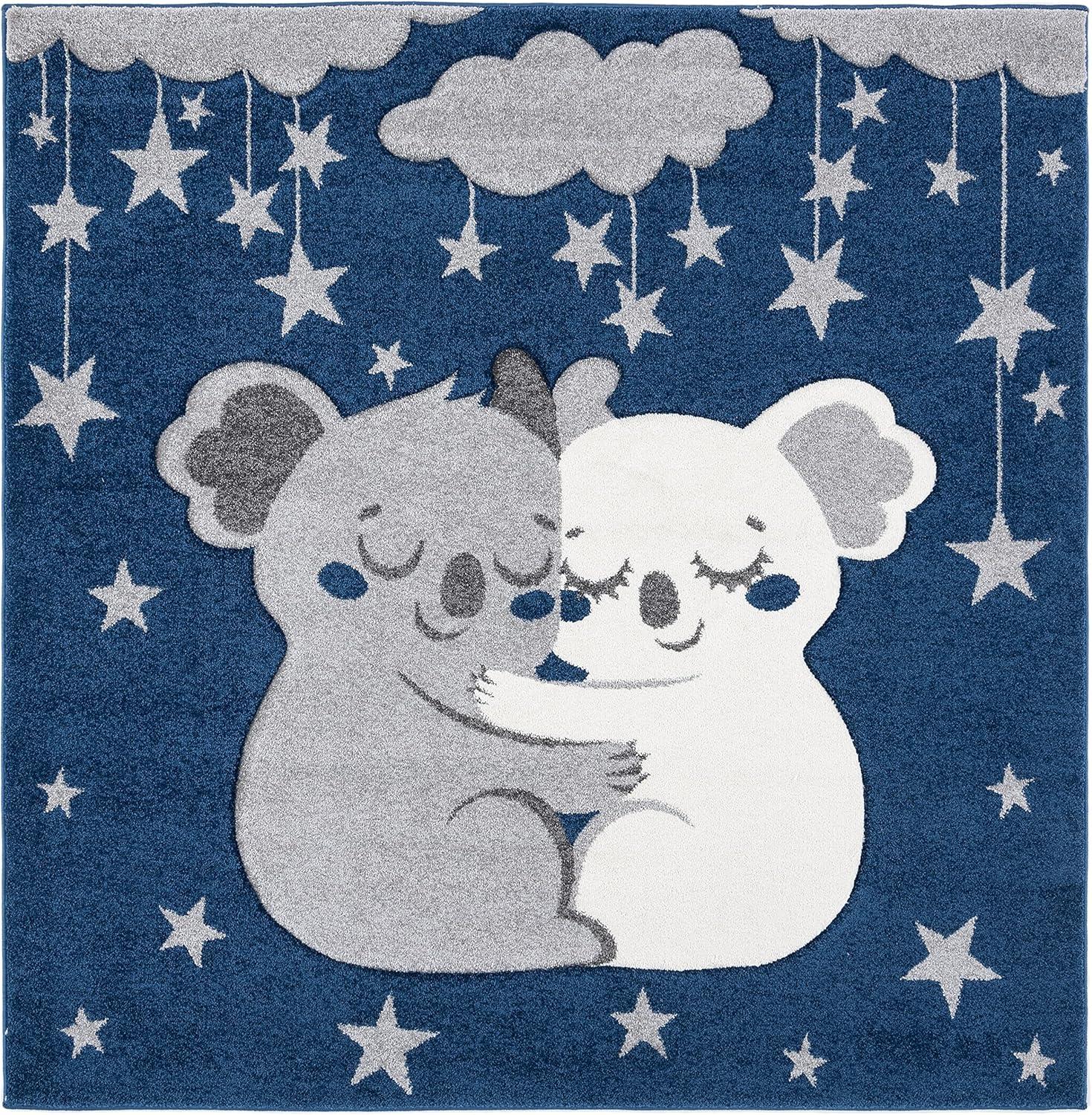 image:imageSAFAVIEH Carousel Kids Collection Accent Rug 4 x 6 Pink amp White Koala Design NonShedding amp Easy Care Ideal for High Traffic Areas for Boys amp Girls in Playroom Nursery Bedroom CRK195UNavyGrey
