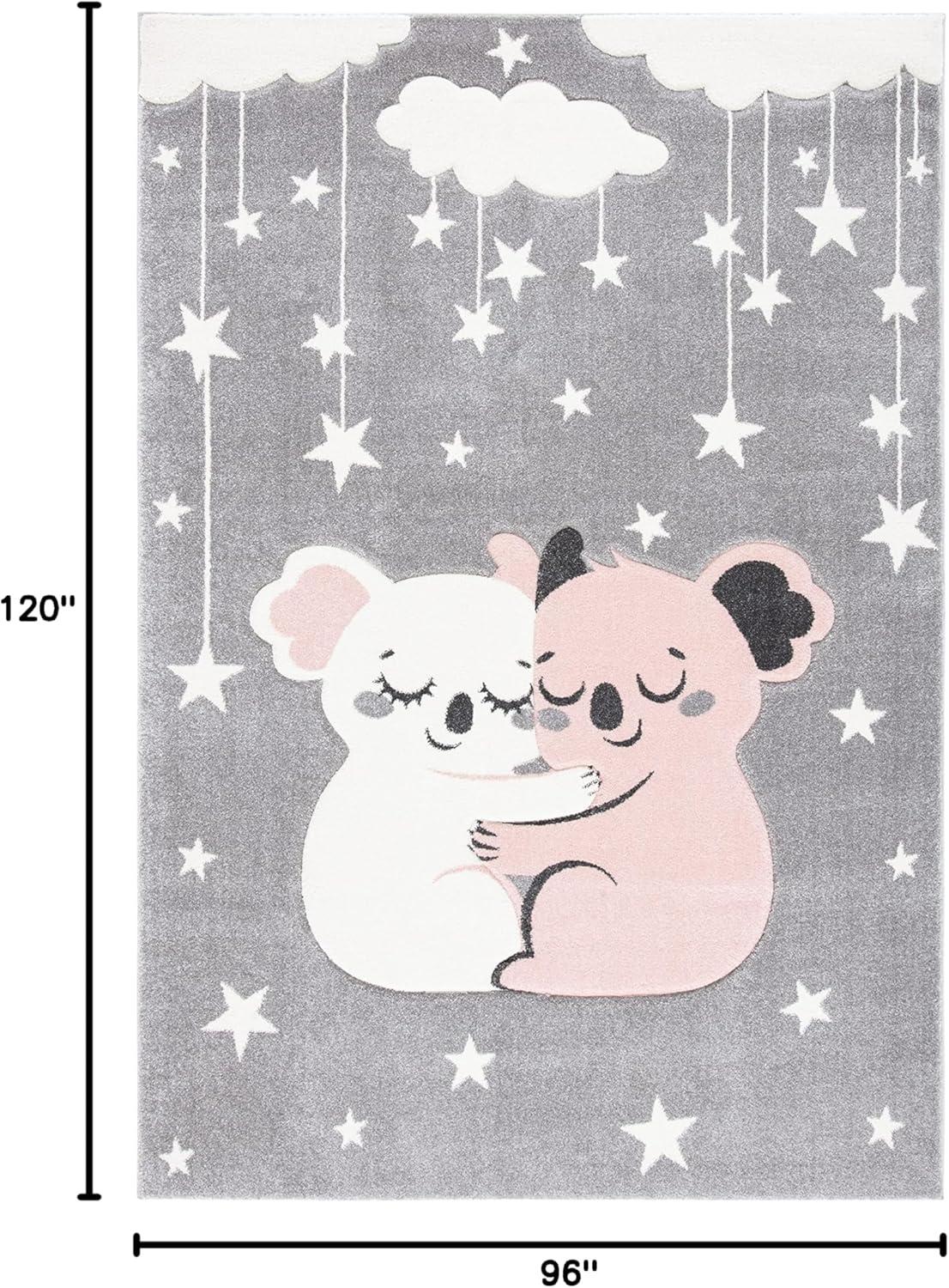 image:imageSAFAVIEH Carousel Kids Collection Accent Rug 4 x 6 Pink amp White Koala Design NonShedding amp Easy Care Ideal for High Traffic Areas for Boys amp Girls in Playroom Nursery Bedroom CRK195UGreyIvory