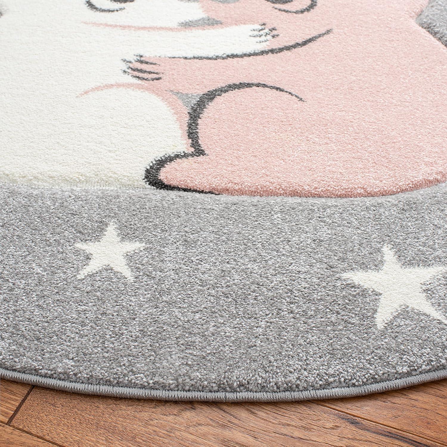 image:imageSAFAVIEH Carousel Kids Collection Accent Rug 4 x 6 Pink amp White Koala Design NonShedding amp Easy Care Ideal for High Traffic Areas for Boys amp Girls in Playroom Nursery Bedroom CRK195UGreyIvory