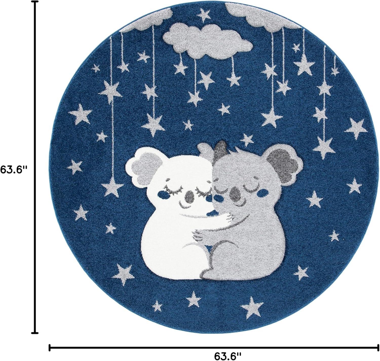 image:imageSAFAVIEH Carousel Kids Collection Accent Rug 4 x 6 Pink amp White Koala Design NonShedding amp Easy Care Ideal for High Traffic Areas for Boys amp Girls in Playroom Nursery Bedroom CRK195UNavyGrey