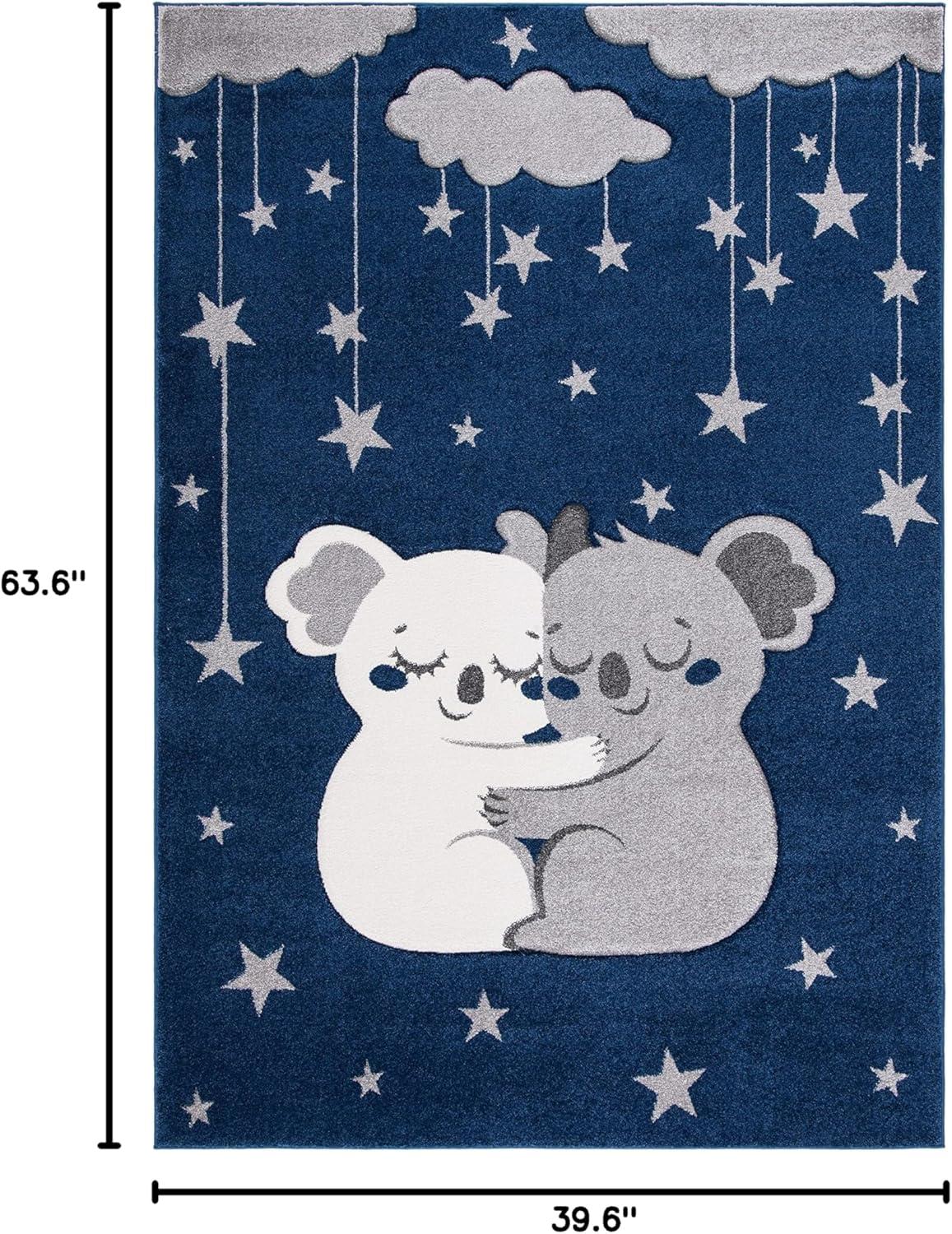 image:imageSAFAVIEH Carousel Kids Collection Accent Rug 4 x 6 Pink amp White Koala Design NonShedding amp Easy Care Ideal for High Traffic Areas for Boys amp Girls in Playroom Nursery Bedroom CRK195UNavyGrey