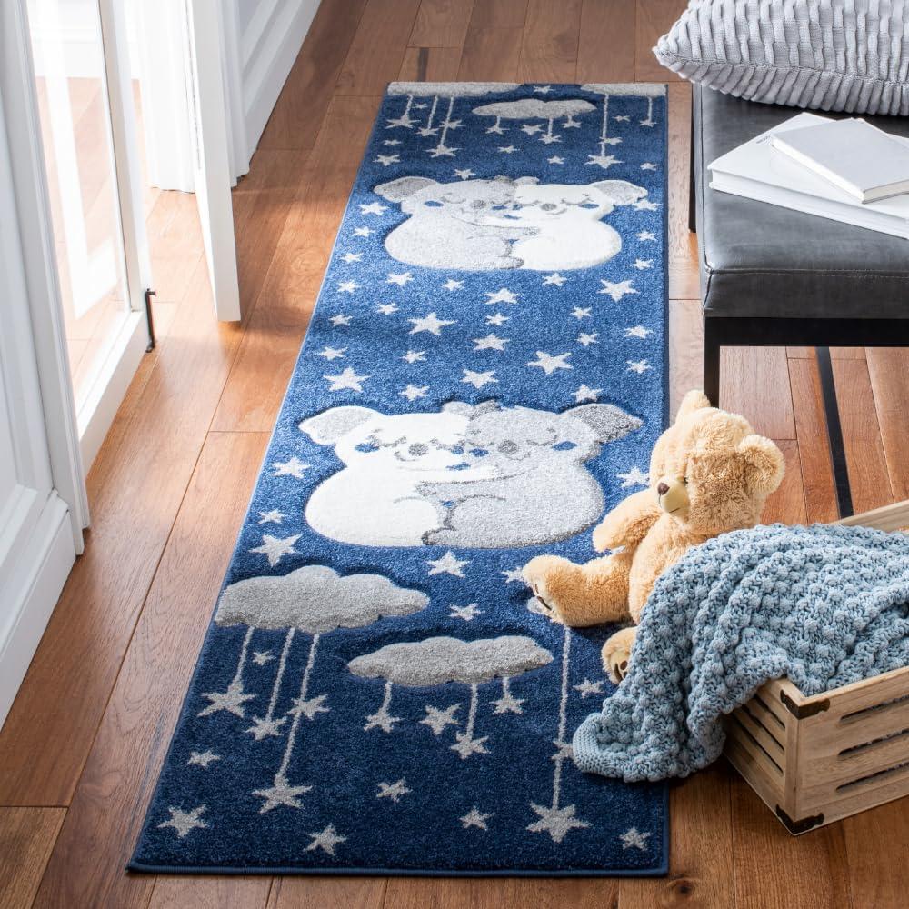 image:imageSAFAVIEH Carousel Kids Collection Accent Rug 4 x 6 Pink amp White Koala Design NonShedding amp Easy Care Ideal for High Traffic Areas for Boys amp Girls in Playroom Nursery Bedroom CRK195UNavyGrey
