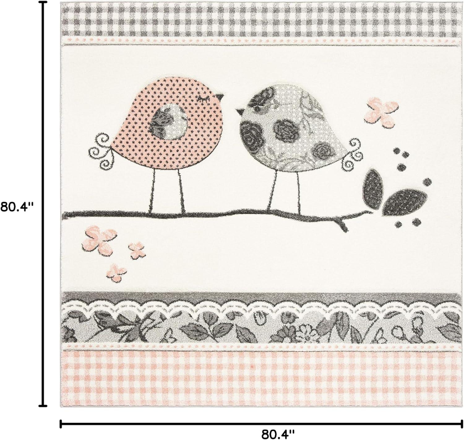 image:imageSAFAVIEH Carousel Kids Collection Area Rug 53 x 76 Pink amp Ivory Birds Design NonShedding amp Easy Care Ideal for High Traffic Areas for Boys amp Girls in Playroom Nursery Bedroom CRK153PPinkIvory