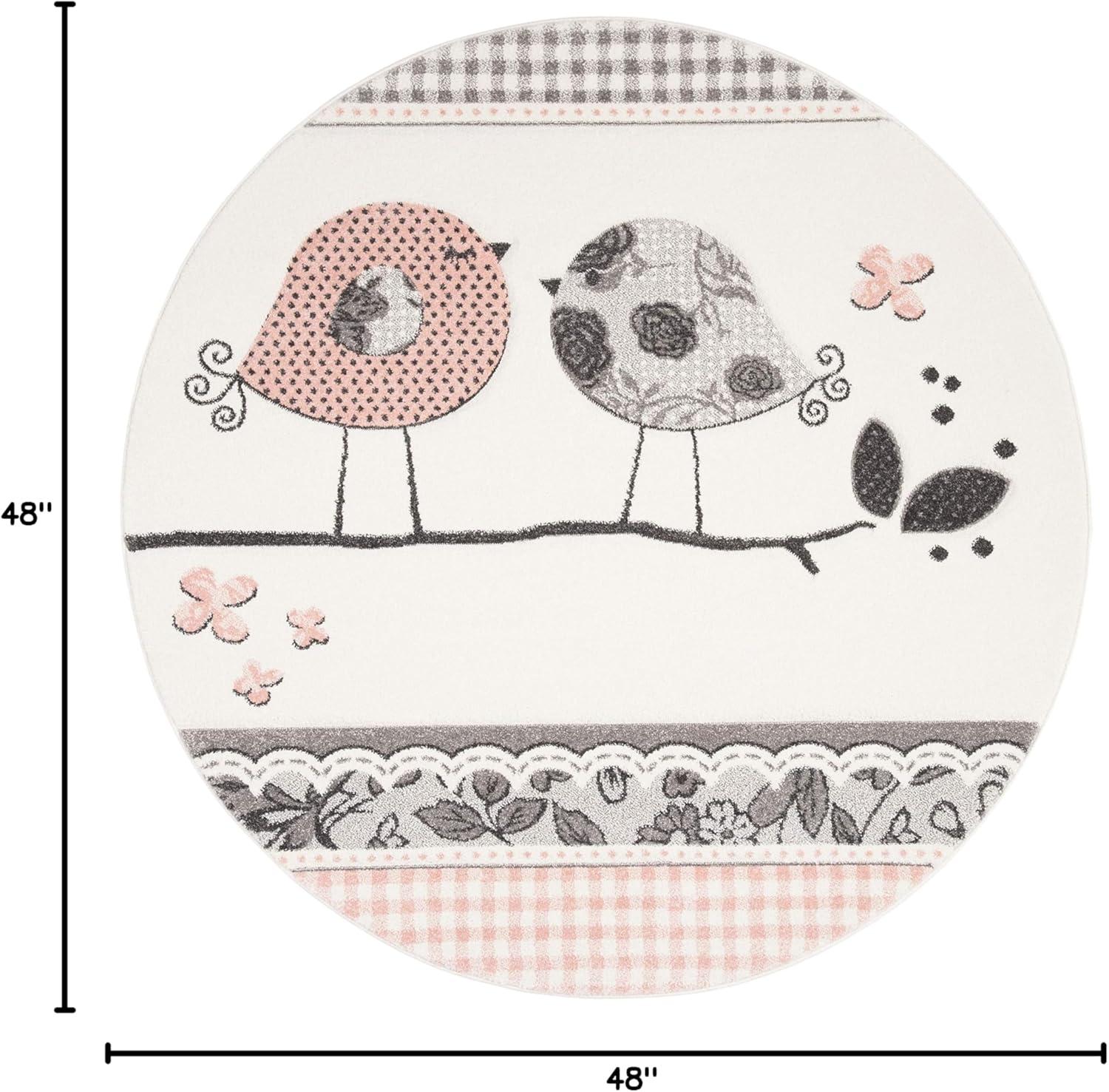 image:imageSAFAVIEH Carousel Kids Collection Area Rug 53 x 76 Pink amp Ivory Birds Design NonShedding amp Easy Care Ideal for High Traffic Areas for Boys amp Girls in Playroom Nursery Bedroom CRK153PPinkIvory