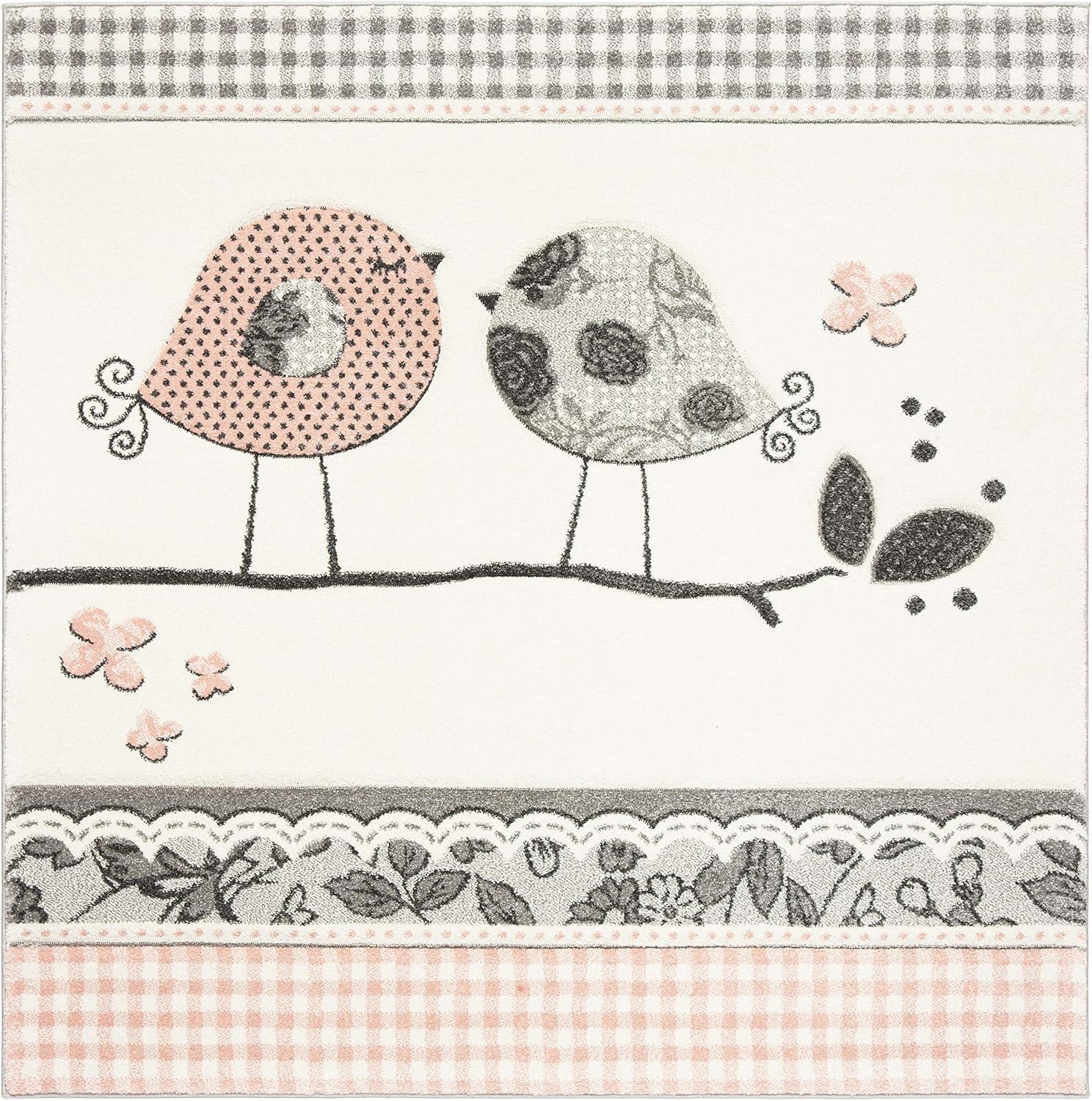 image:imageSAFAVIEH Carousel Kids Collection Area Rug 53 x 76 Pink amp Ivory Birds Design NonShedding amp Easy Care Ideal for High Traffic Areas for Boys amp Girls in Playroom Nursery Bedroom CRK153PPinkIvory