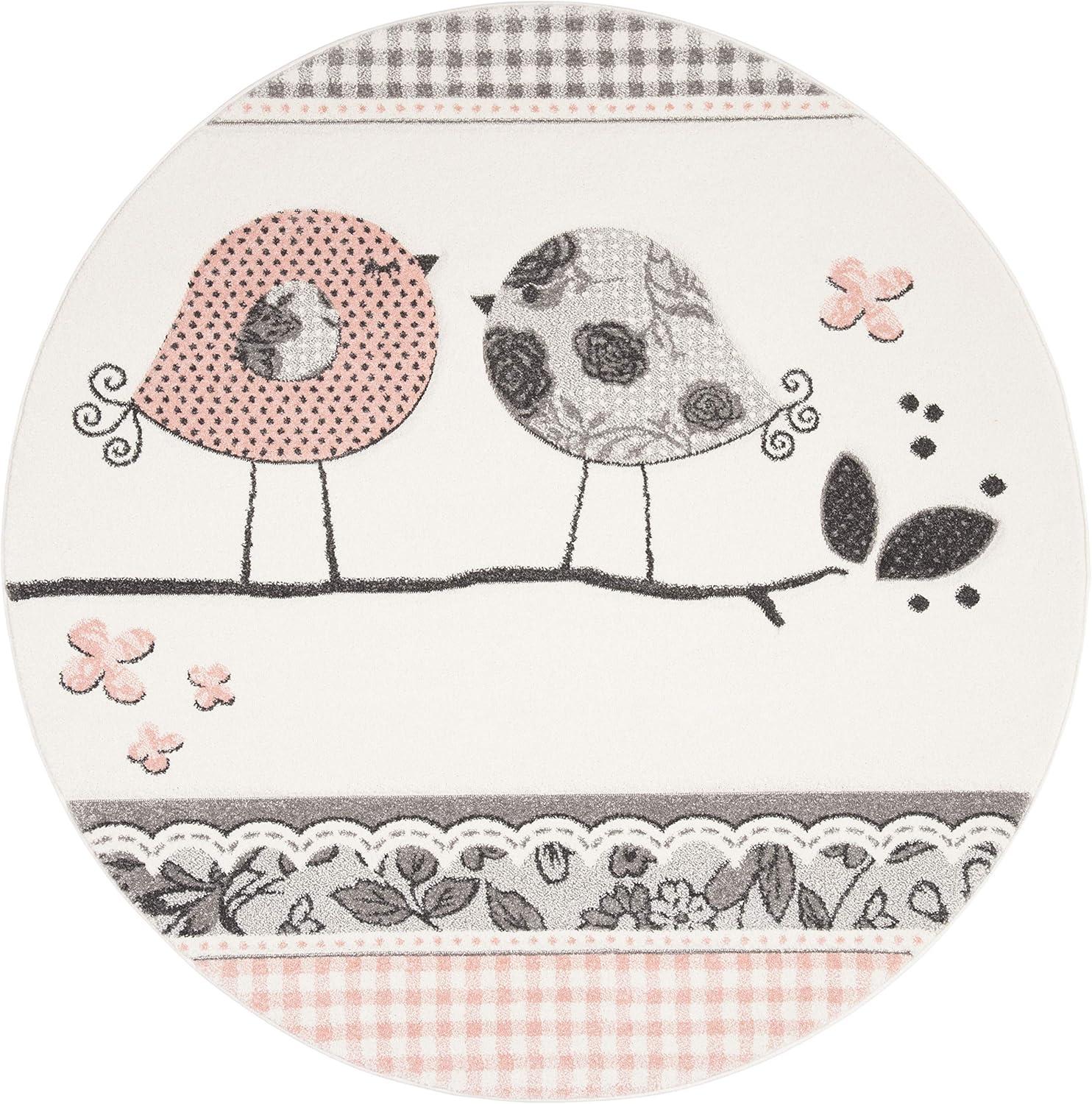image:imageSAFAVIEH Carousel Kids Collection Area Rug 53 x 76 Pink amp Ivory Birds Design NonShedding amp Easy Care Ideal for High Traffic Areas for Boys amp Girls in Playroom Nursery Bedroom CRK153PPinkIvory
