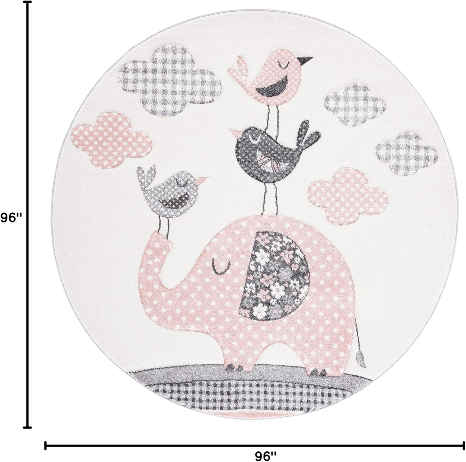 image:imageSAFAVIEH Carousel Kids Collection Area Rug 67 x 9 Pink amp Ivory Animal Design NonShedding amp Easy Care Ideal for High Traffic Areas for Boys amp Girls in Playroom Nursery Bedroom CRK127PPinkIvory