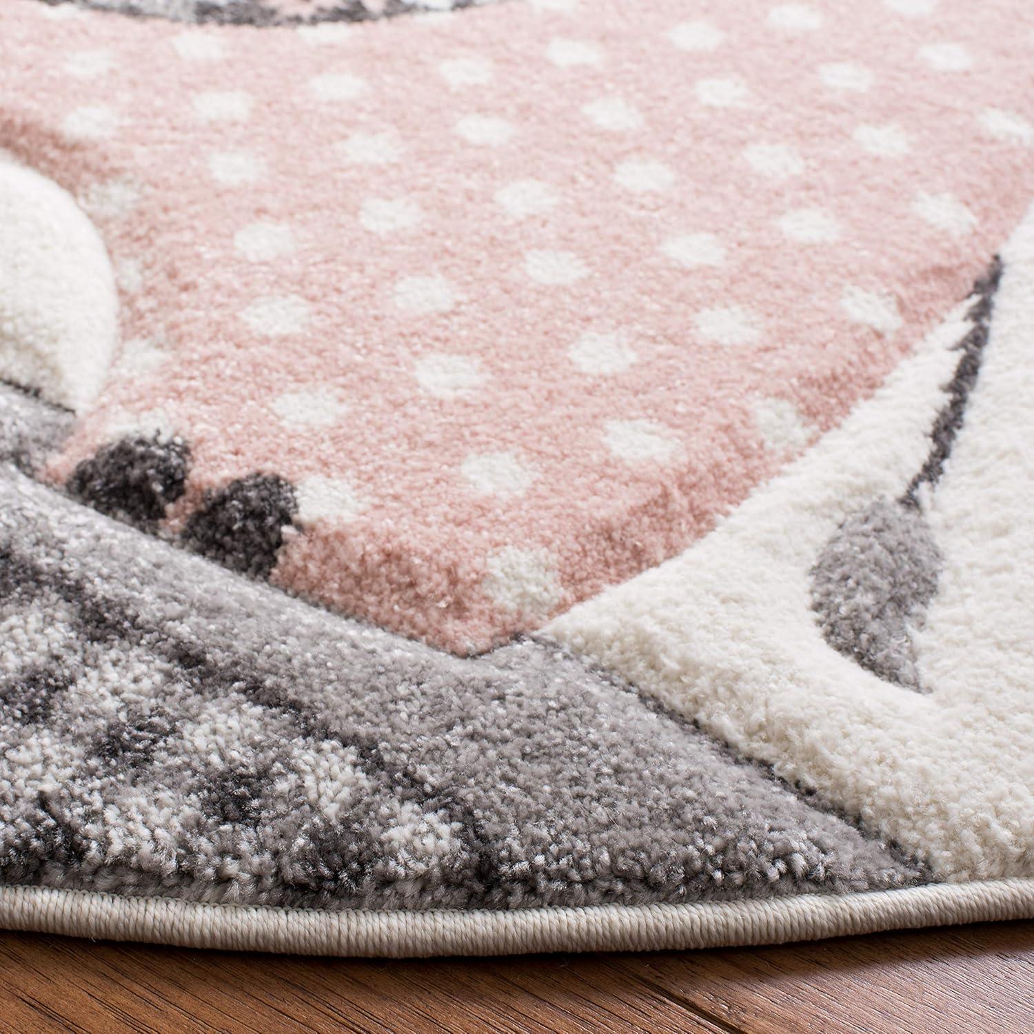 image:imageSAFAVIEH Carousel Kids Collection Area Rug 67 x 9 Pink amp Ivory Animal Design NonShedding amp Easy Care Ideal for High Traffic Areas for Boys amp Girls in Playroom Nursery Bedroom CRK127PPinkIvory