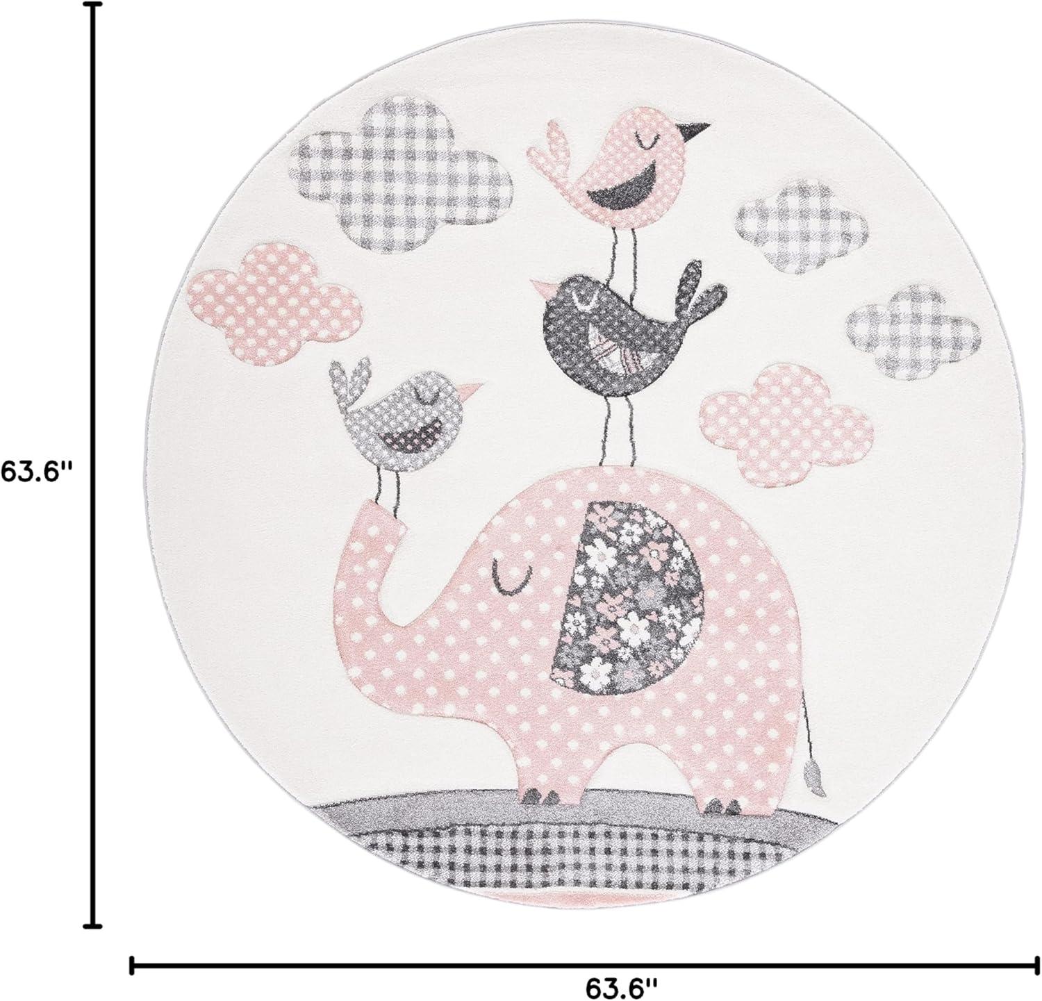 image:imageSAFAVIEH Carousel Kids Collection Area Rug 67 x 9 Pink amp Ivory Animal Design NonShedding amp Easy Care Ideal for High Traffic Areas for Boys amp Girls in Playroom Nursery Bedroom CRK127PPinkIvory
