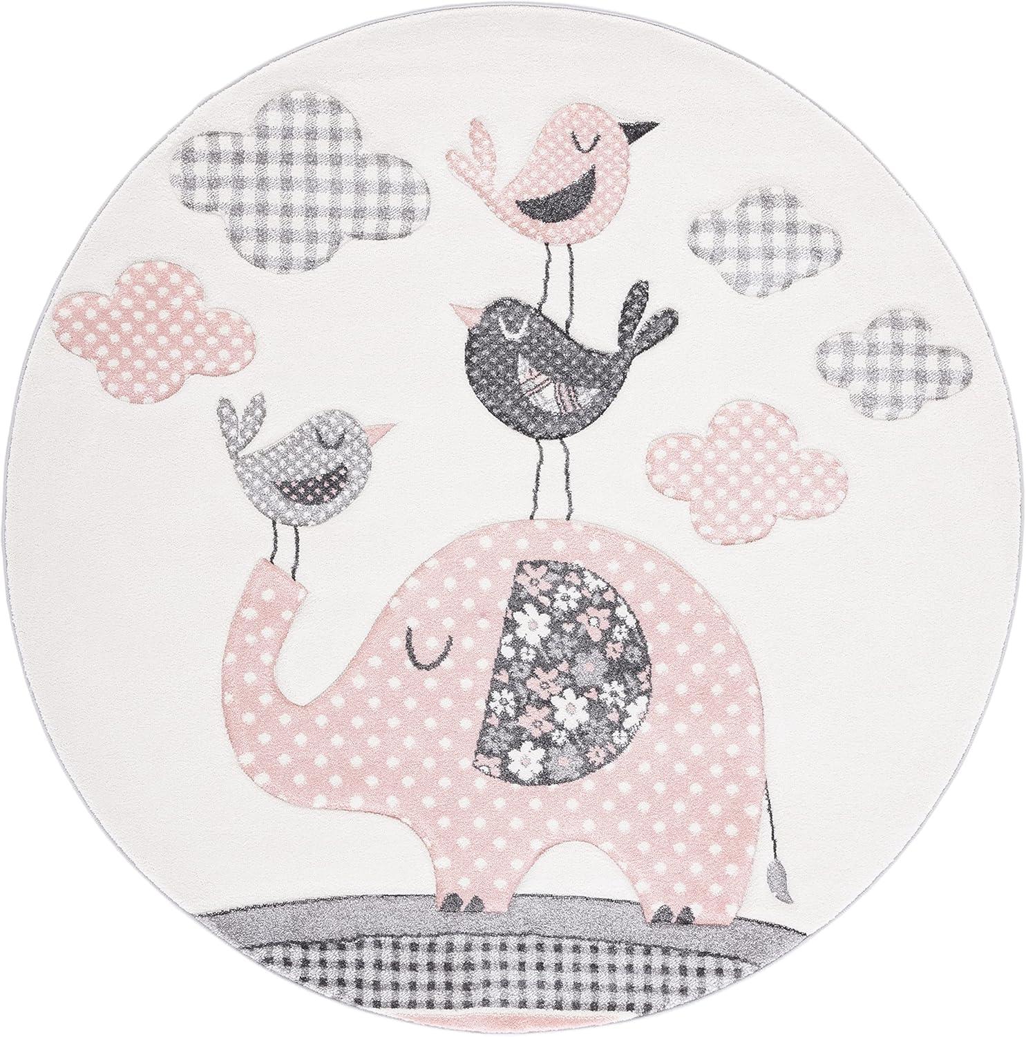image:imageSAFAVIEH Carousel Kids Collection Area Rug 67 x 9 Pink amp Ivory Animal Design NonShedding amp Easy Care Ideal for High Traffic Areas for Boys amp Girls in Playroom Nursery Bedroom CRK127PPinkIvory