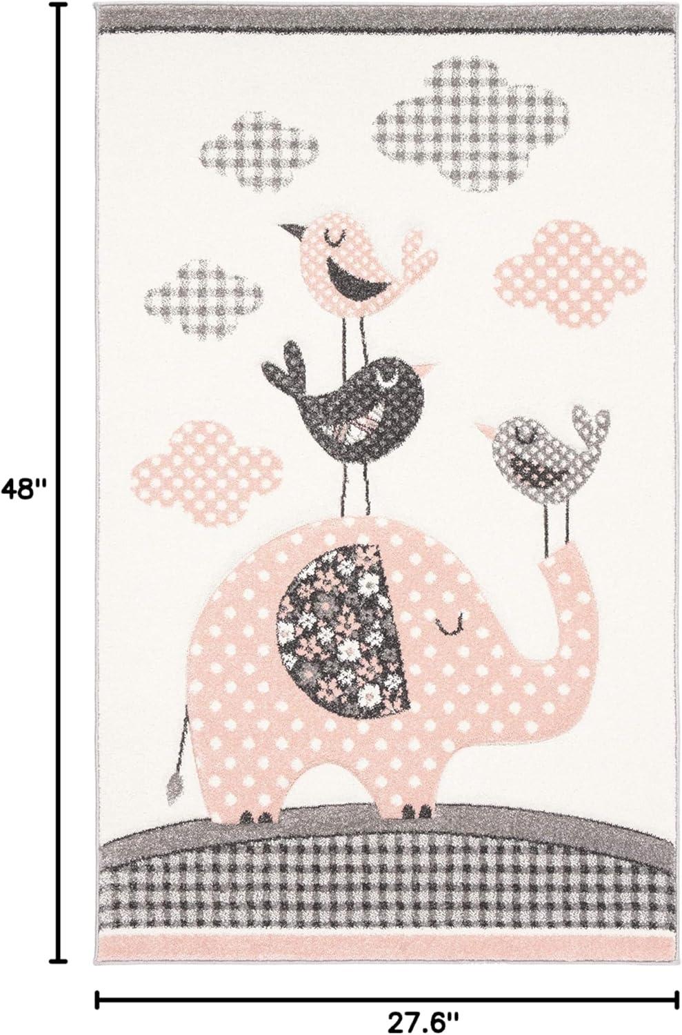 image:imageSAFAVIEH Carousel Kids Collection Area Rug 67 x 9 Pink amp Ivory Animal Design NonShedding amp Easy Care Ideal for High Traffic Areas for Boys amp Girls in Playroom Nursery Bedroom CRK127PPinkIvory
