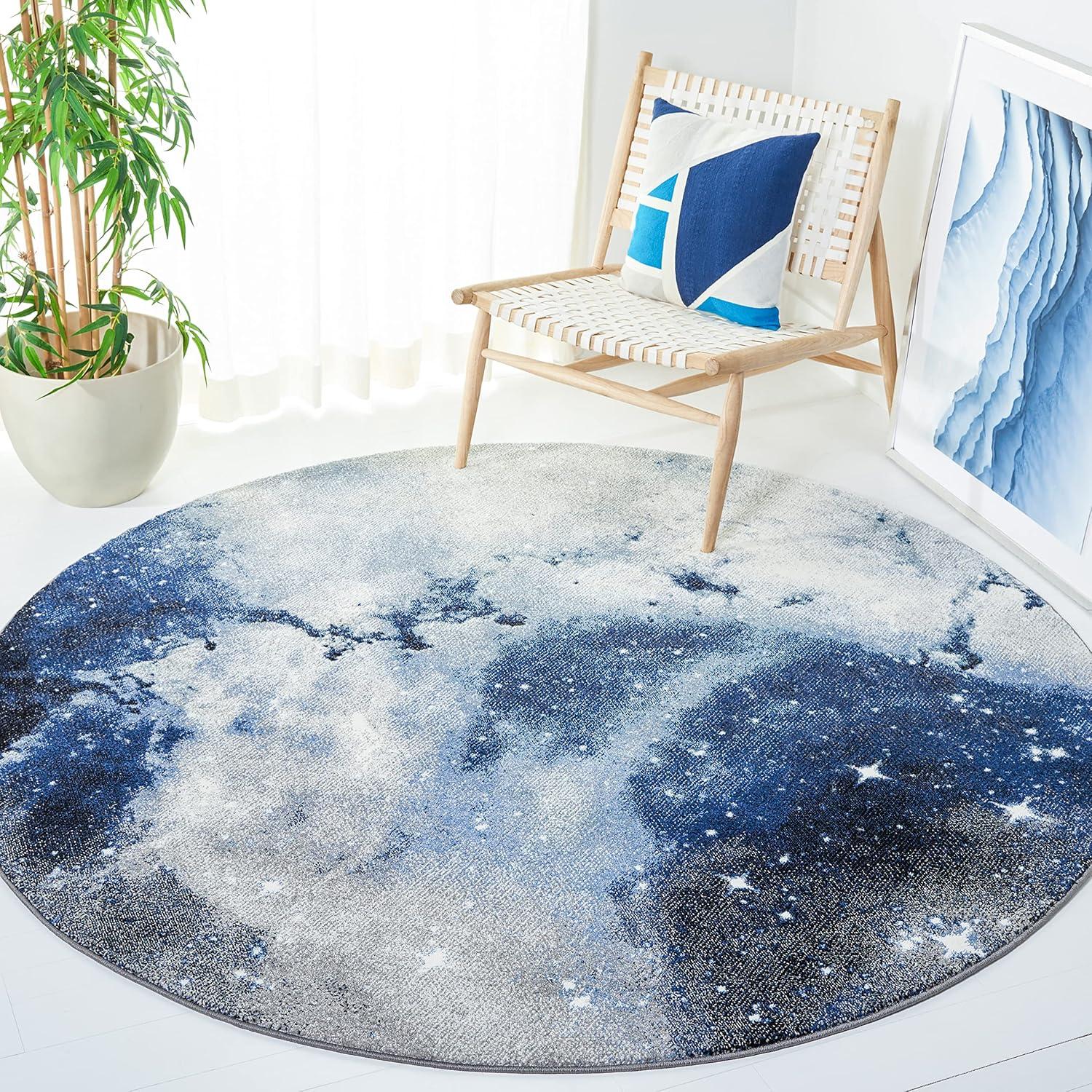 image:imageSAFAVIEH Galaxy Collection Area Rug 53 x 76 Orange amp Multi Abstract Design NonShedding amp Easy Care Ideal for High Traffic Areas in Living Room Bedroom GAL109DBlueIvory
