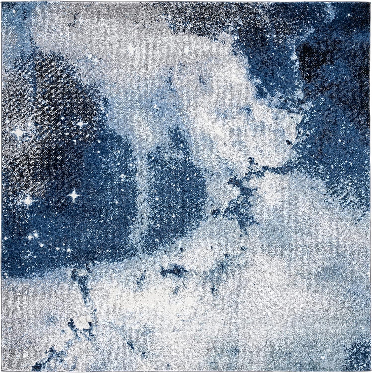image:imageSAFAVIEH Galaxy Collection Area Rug 53 x 76 Orange amp Multi Abstract Design NonShedding amp Easy Care Ideal for High Traffic Areas in Living Room Bedroom GAL109DBlueIvory