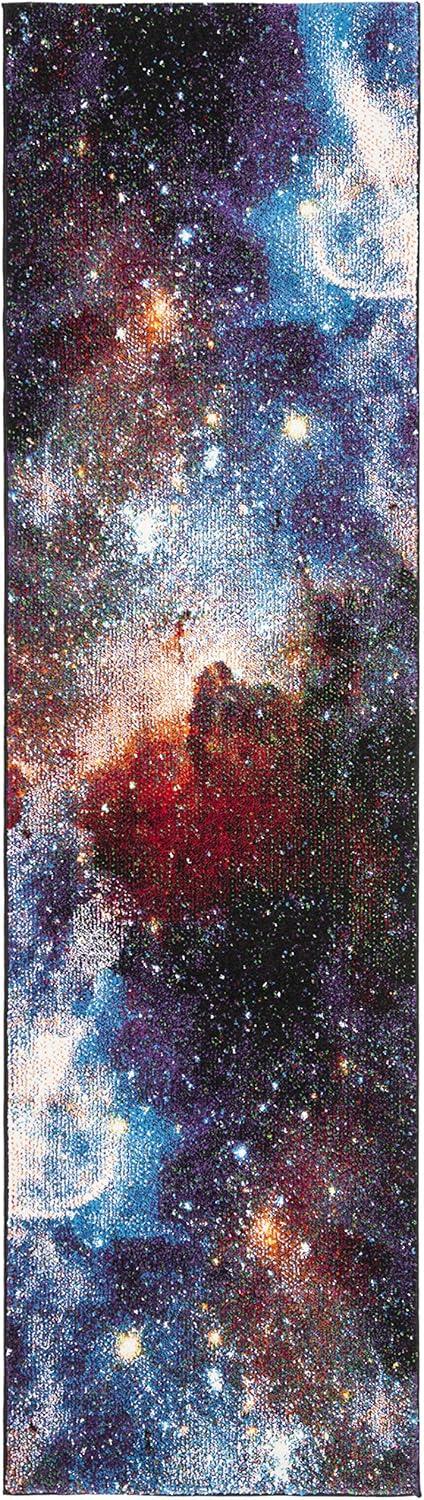 image:imageSAFAVIEH Galaxy Collection Area Rug 53 x 76 Orange amp Multi Abstract Design NonShedding amp Easy Care Ideal for High Traffic Areas in Living Room Bedroom GAL109DPurpleMulti